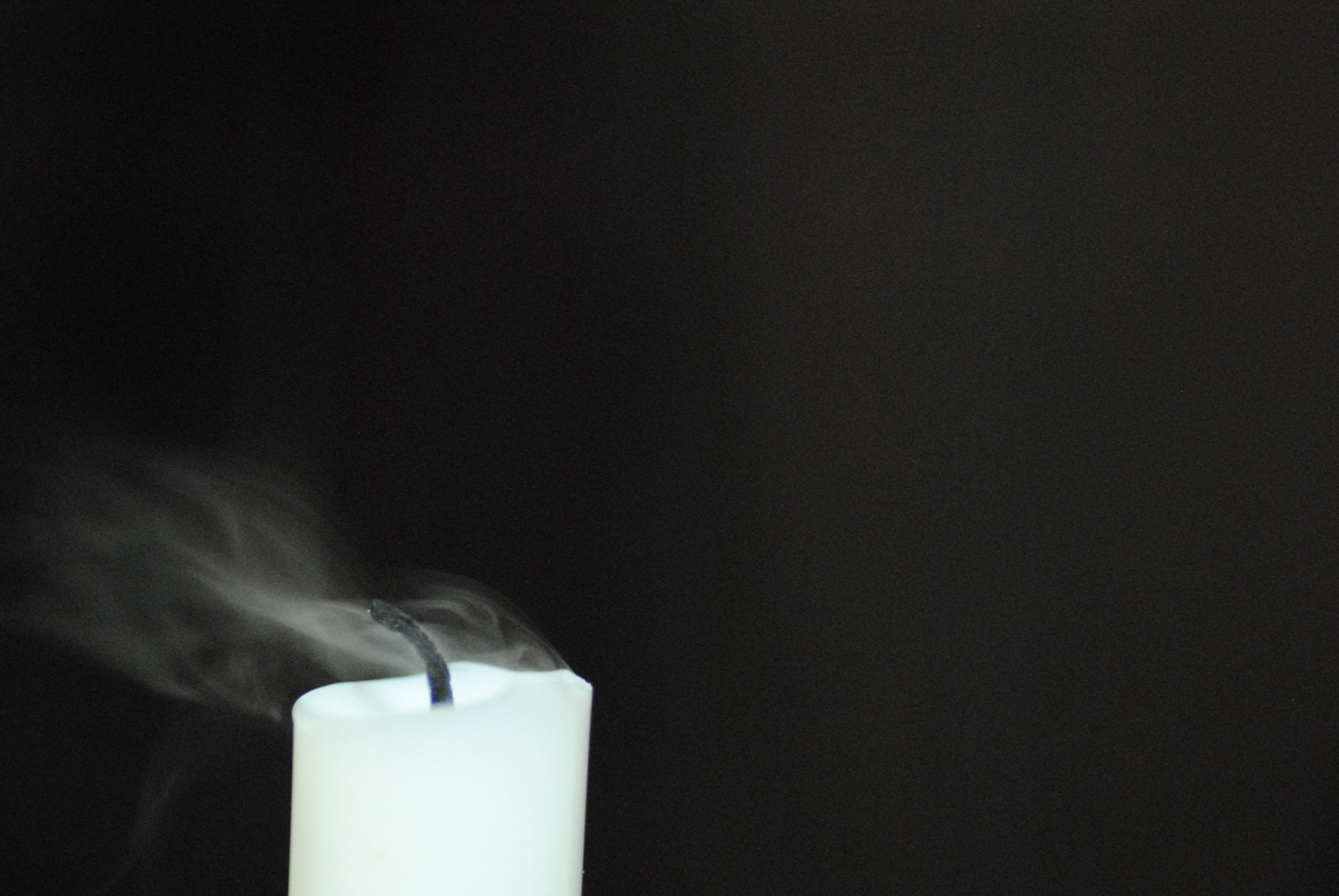 white candle, flame, smoke, wind, air, fire, smoke - physical structure