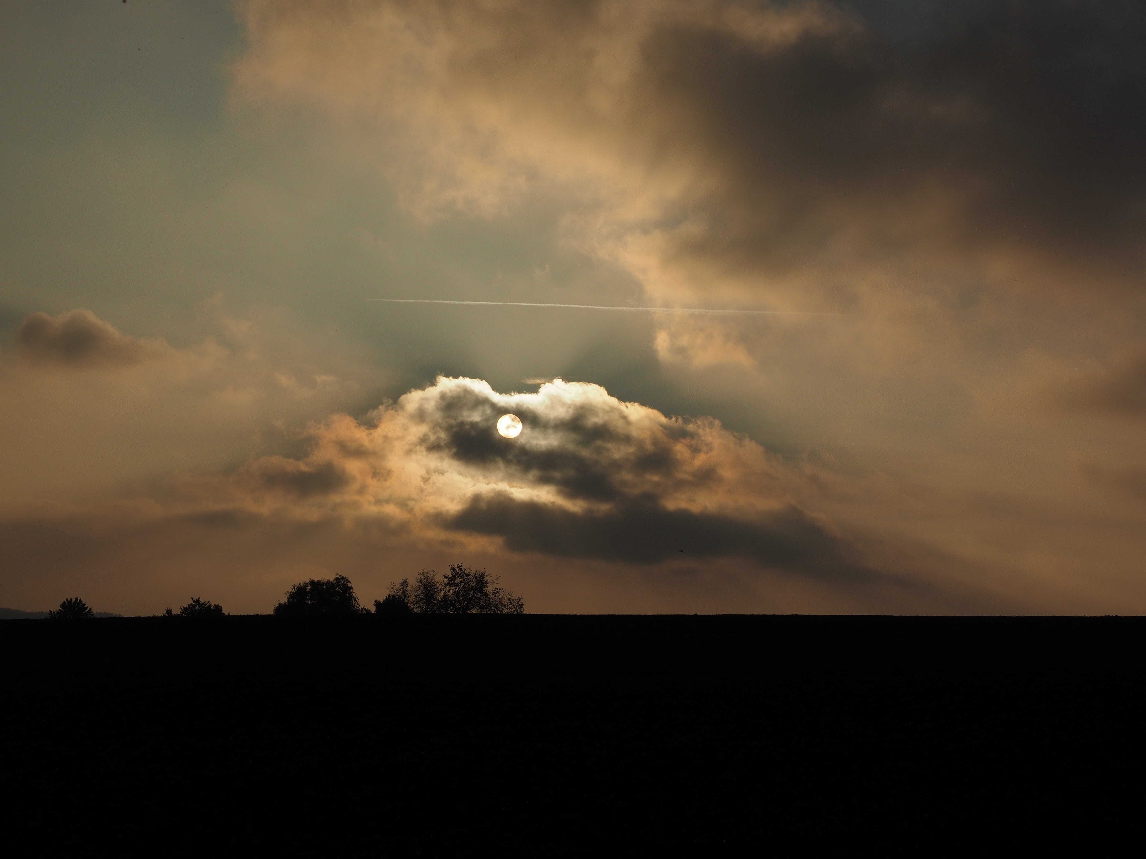 cloud, sunset, dramatic, field, horizon, sky, weather, climate