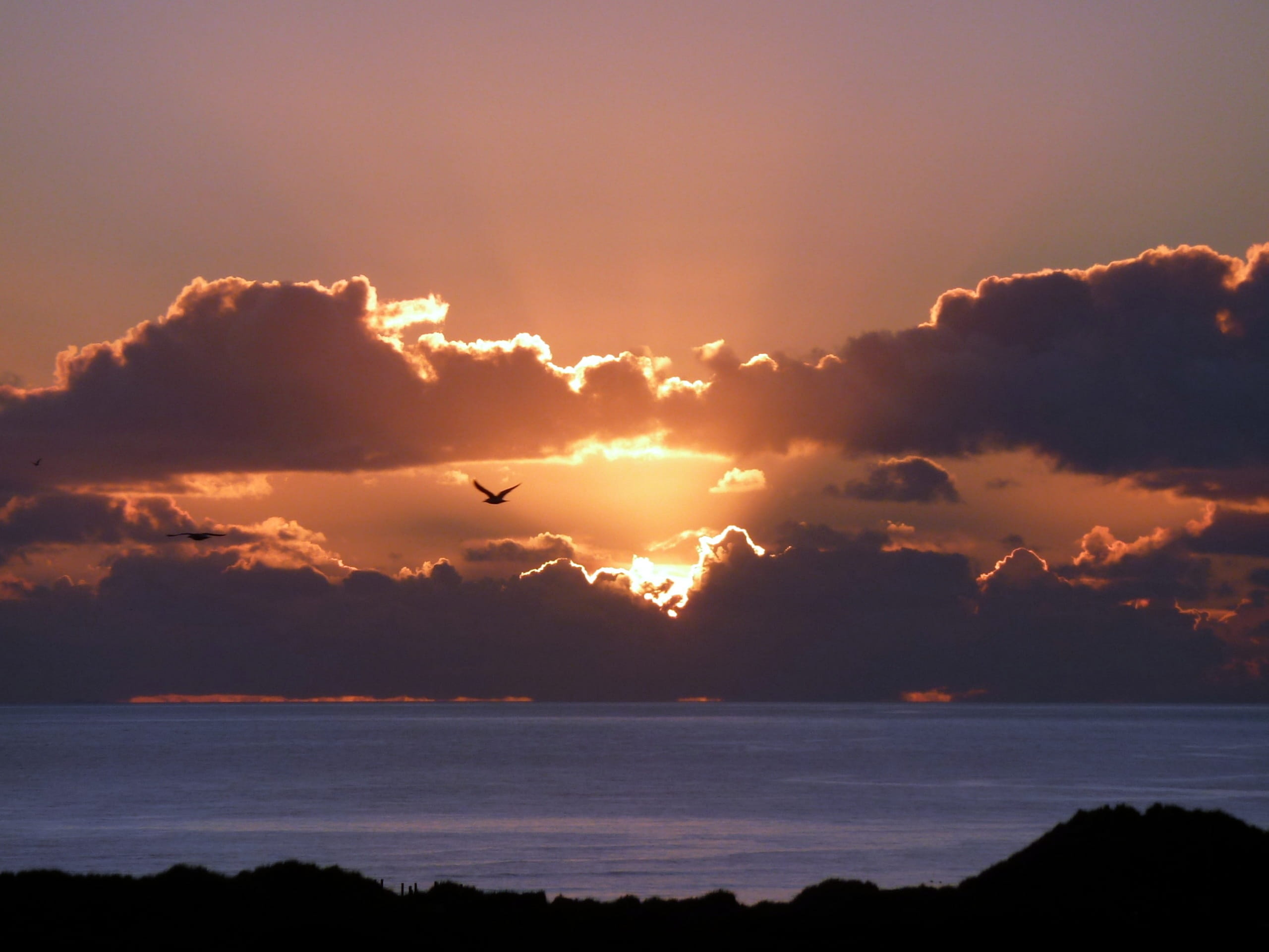 sunset, clouds, cloudscape, dramatic, view, evening, light