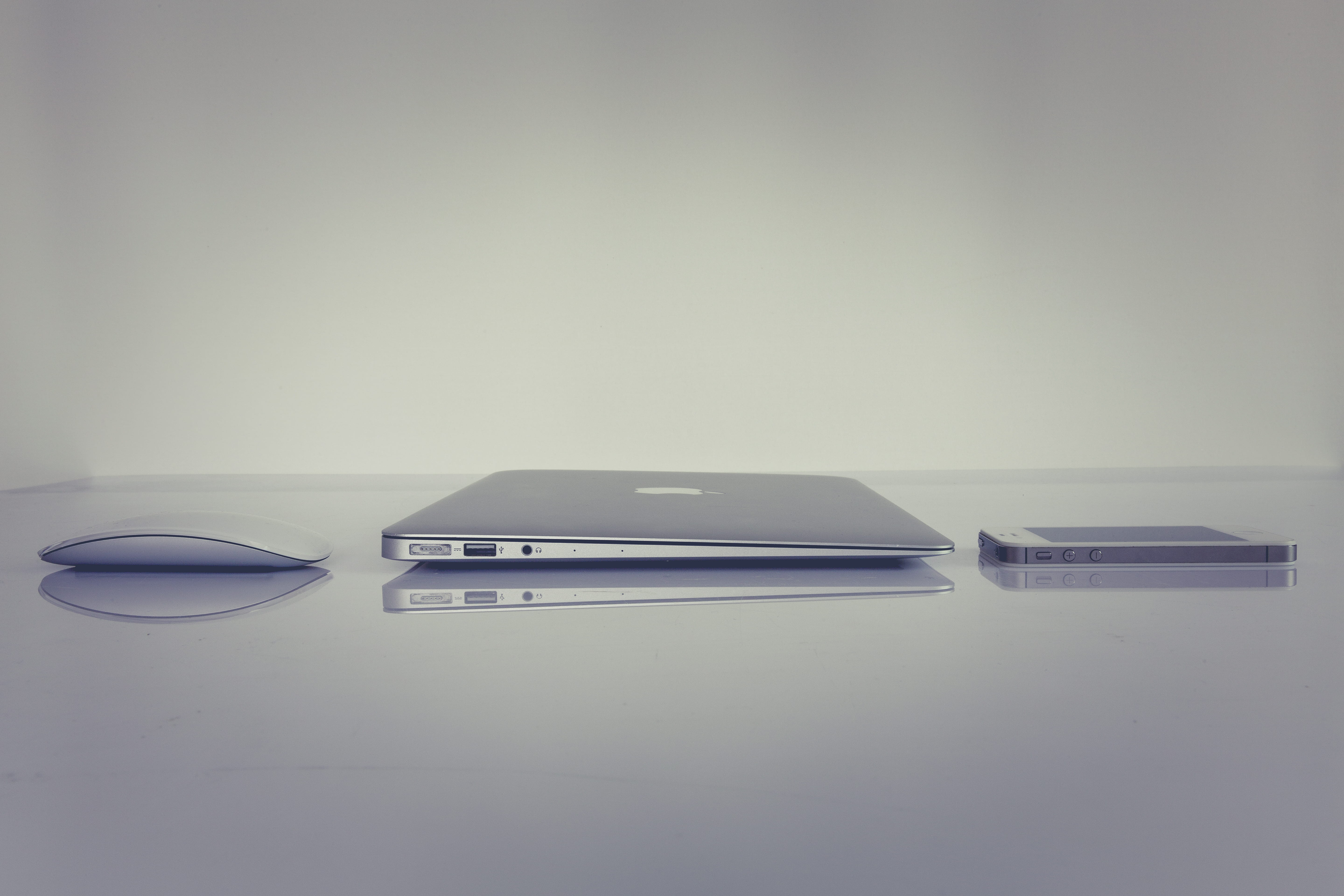 Silver Magic Mouse Beside Macbook, apple mouse, computer, device