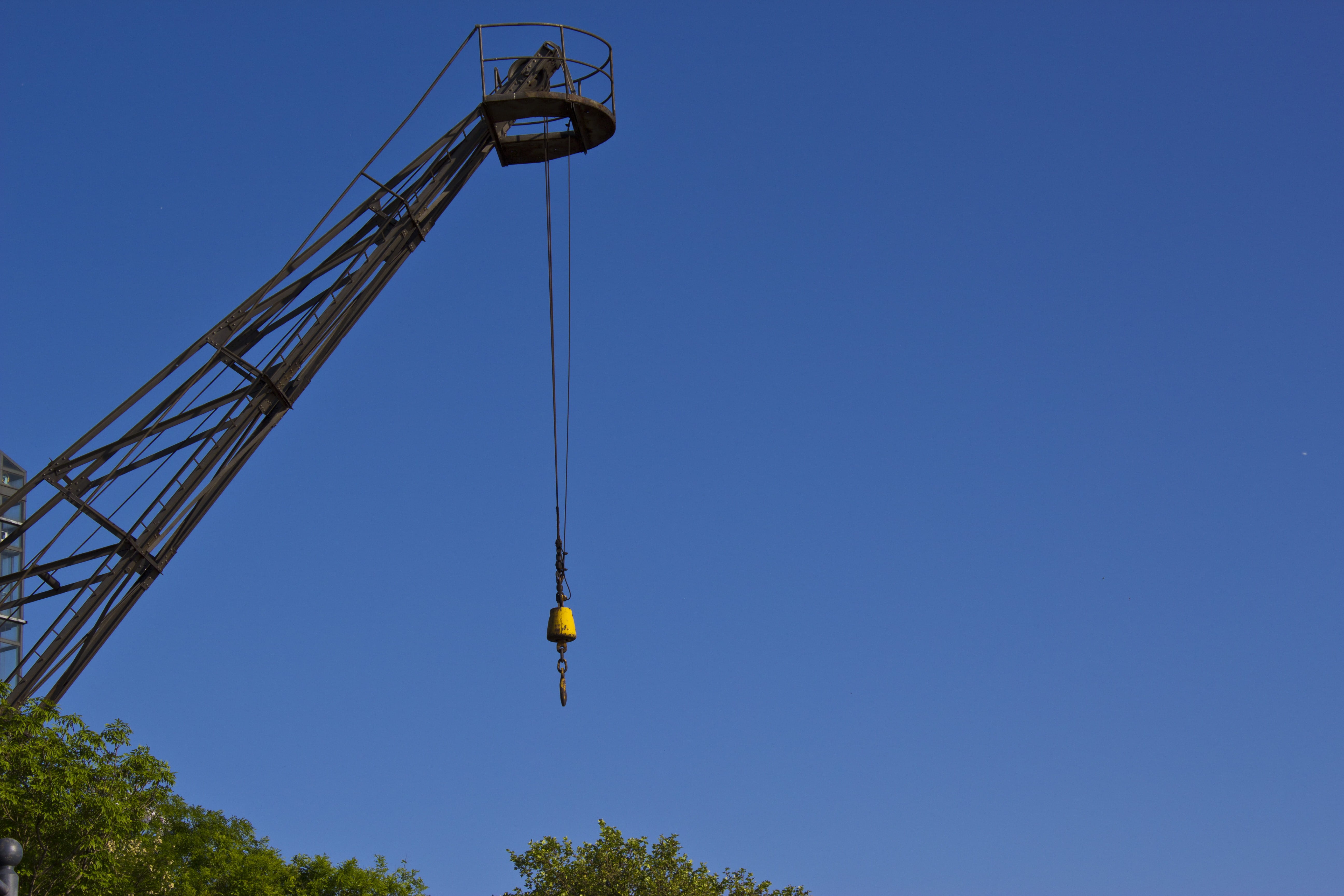 crane, raise, hook, load lifter, load hook, boom, technology