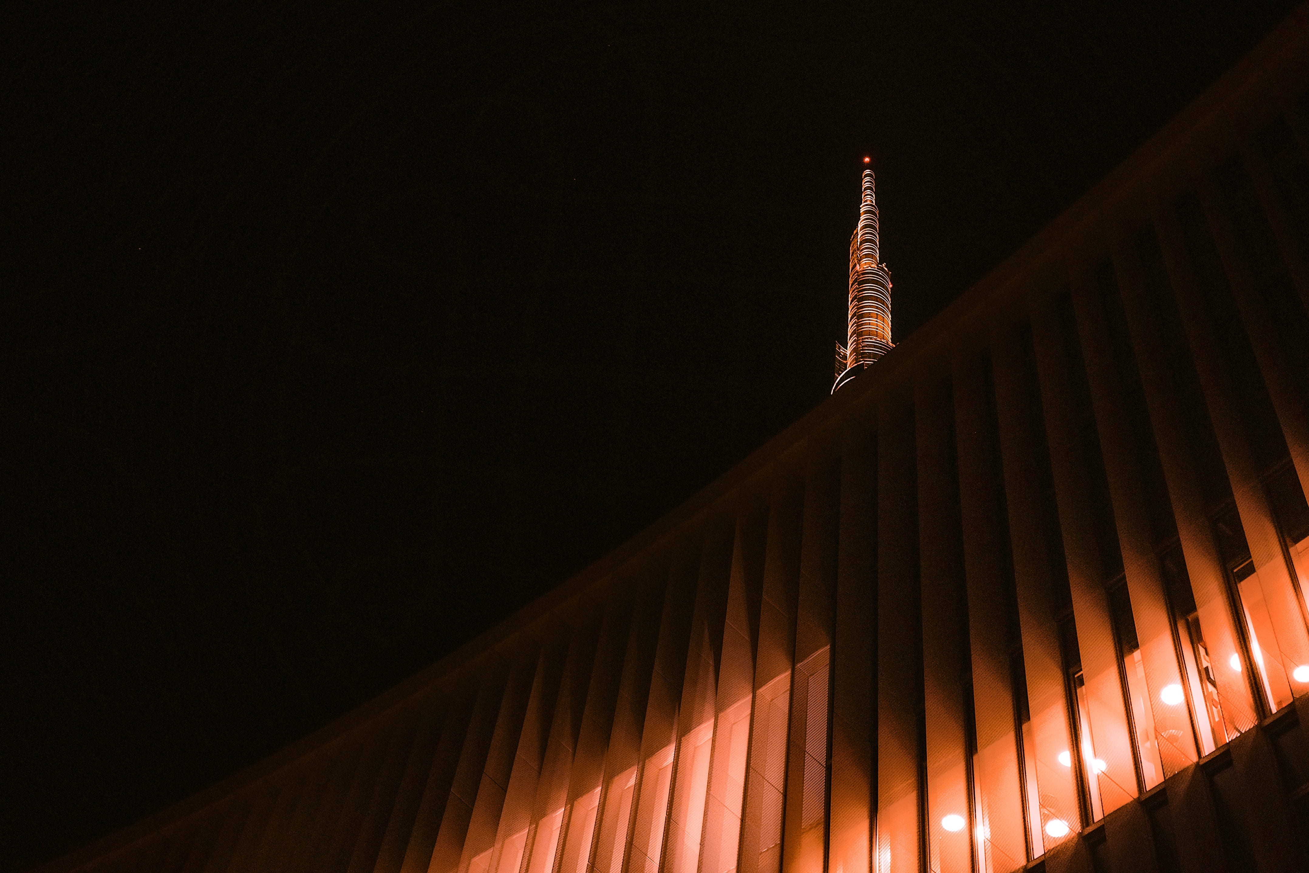 dark, night, architecture, structure, building, tower, city