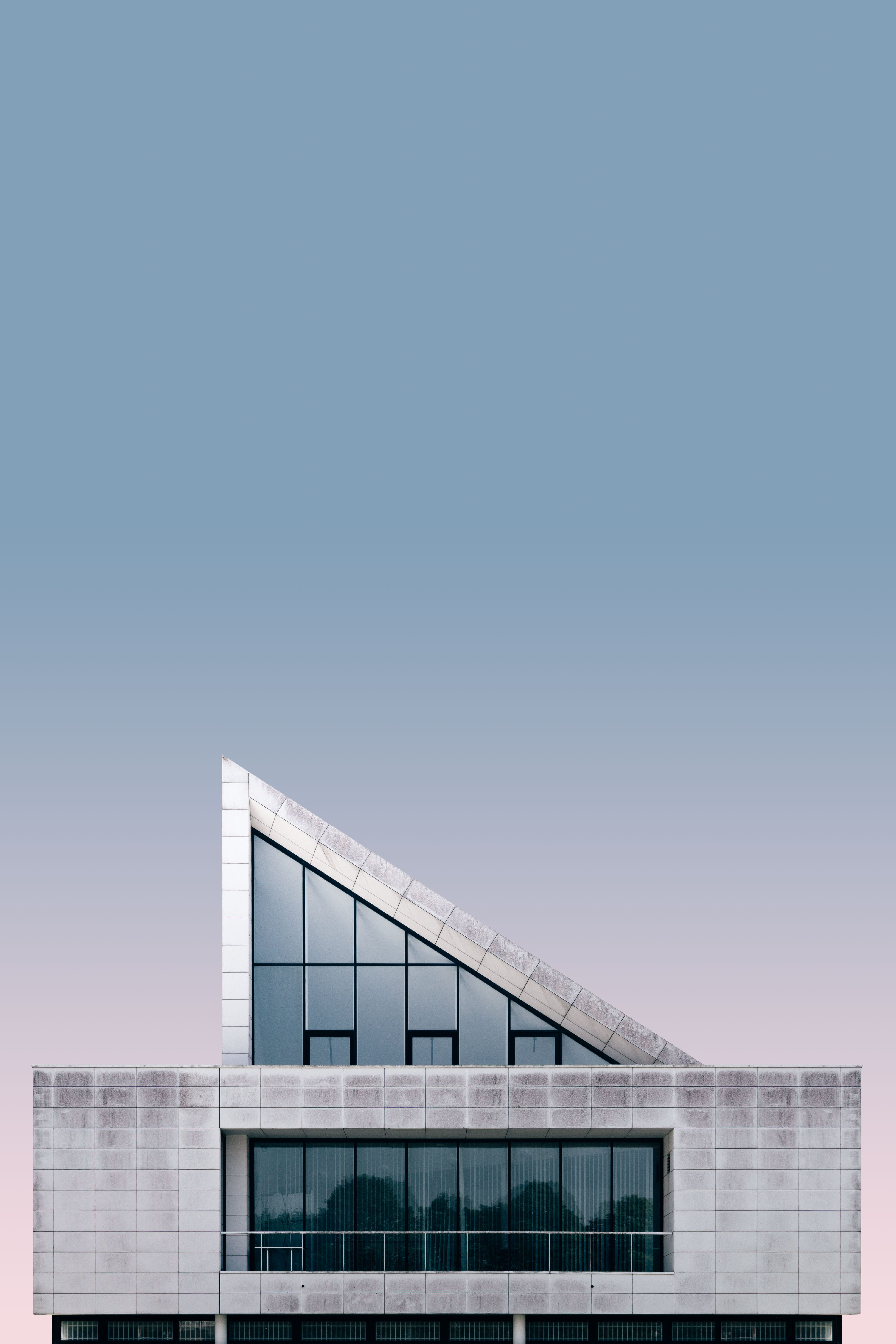 gray triangular ceiling house, architectural building, sky, abstract