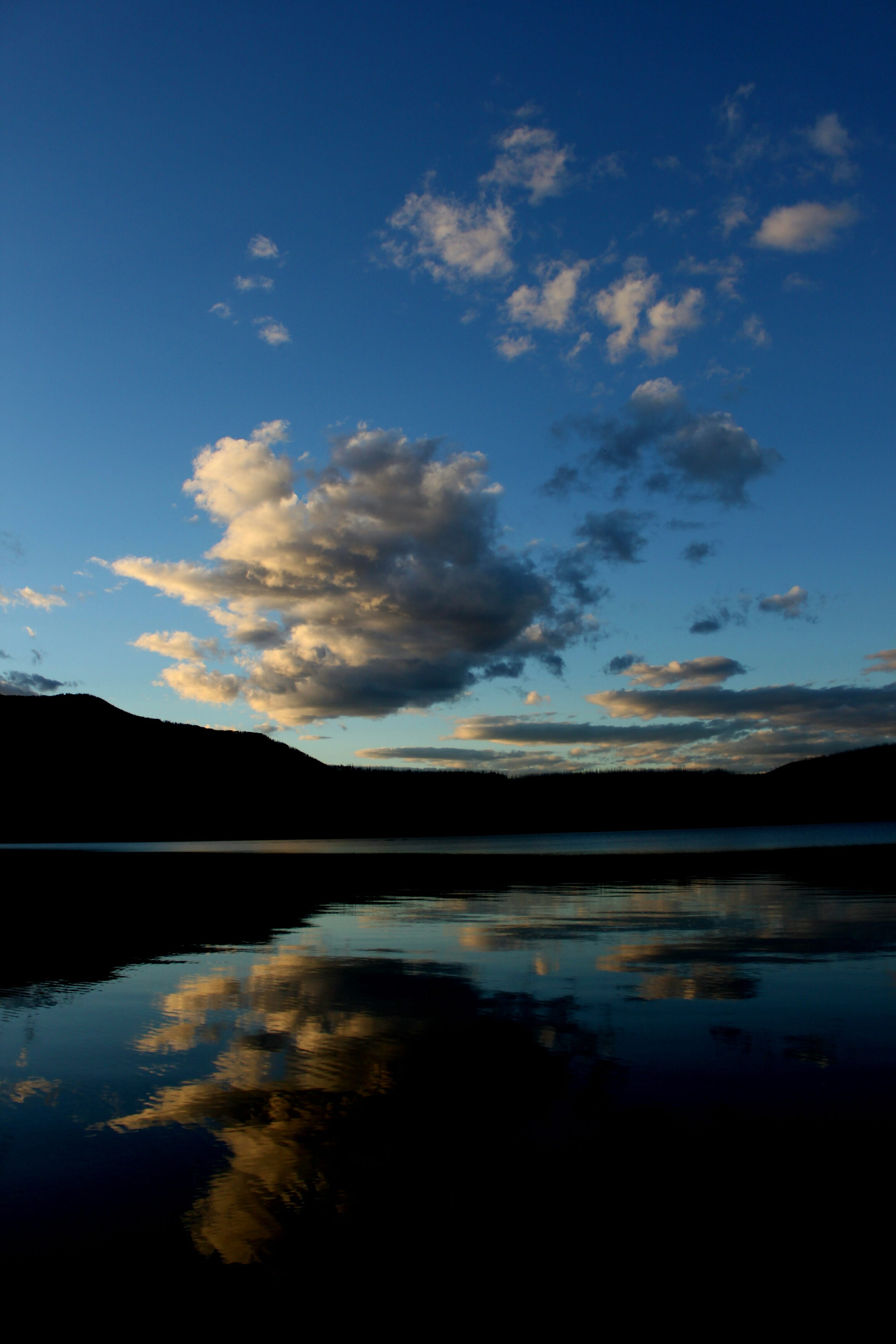 reflection, glacier, sky, clouds, water, cloud - sky, lake