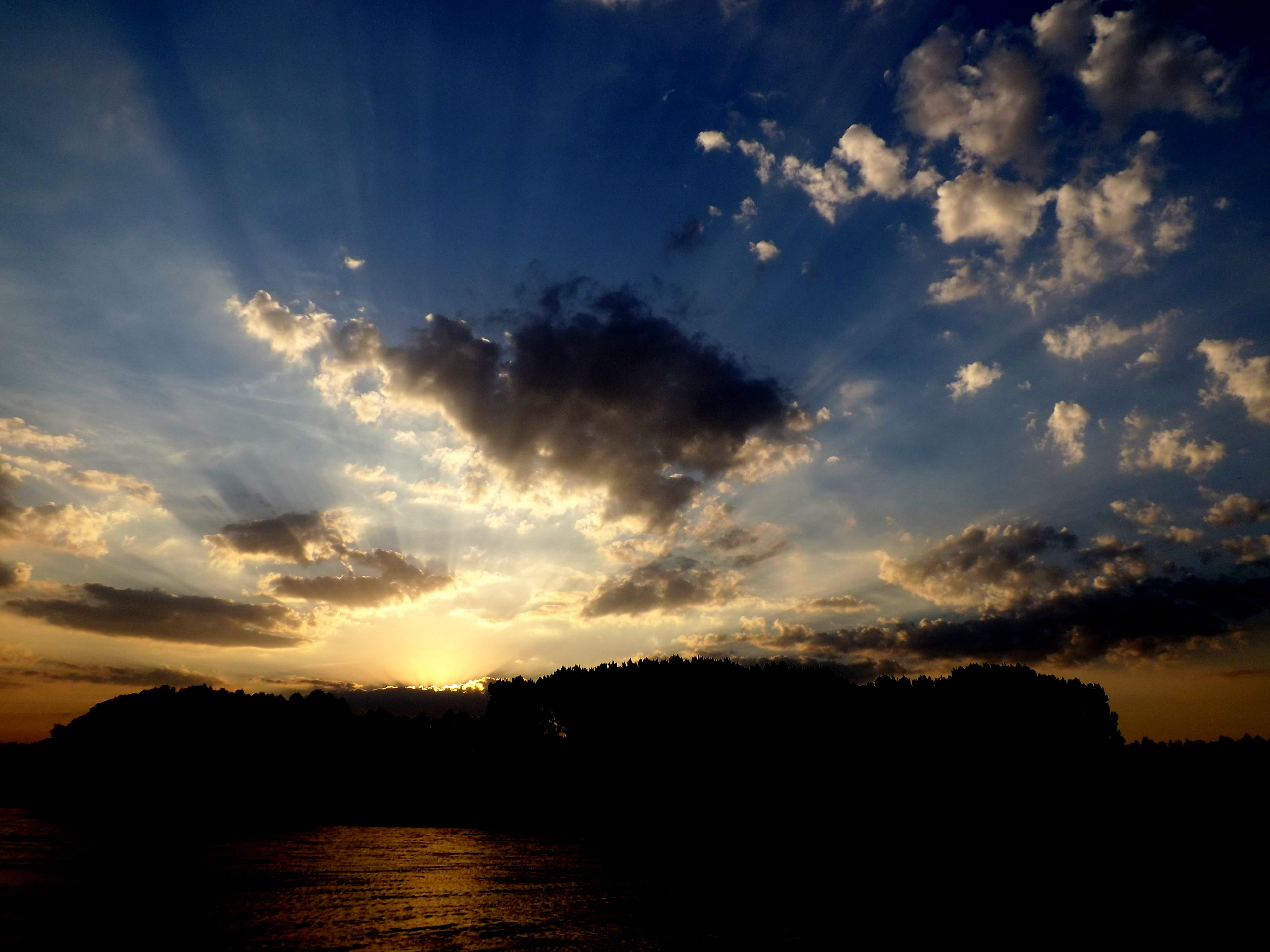 Sunset, Water, Reflection, Twilight, in the evening, shadow