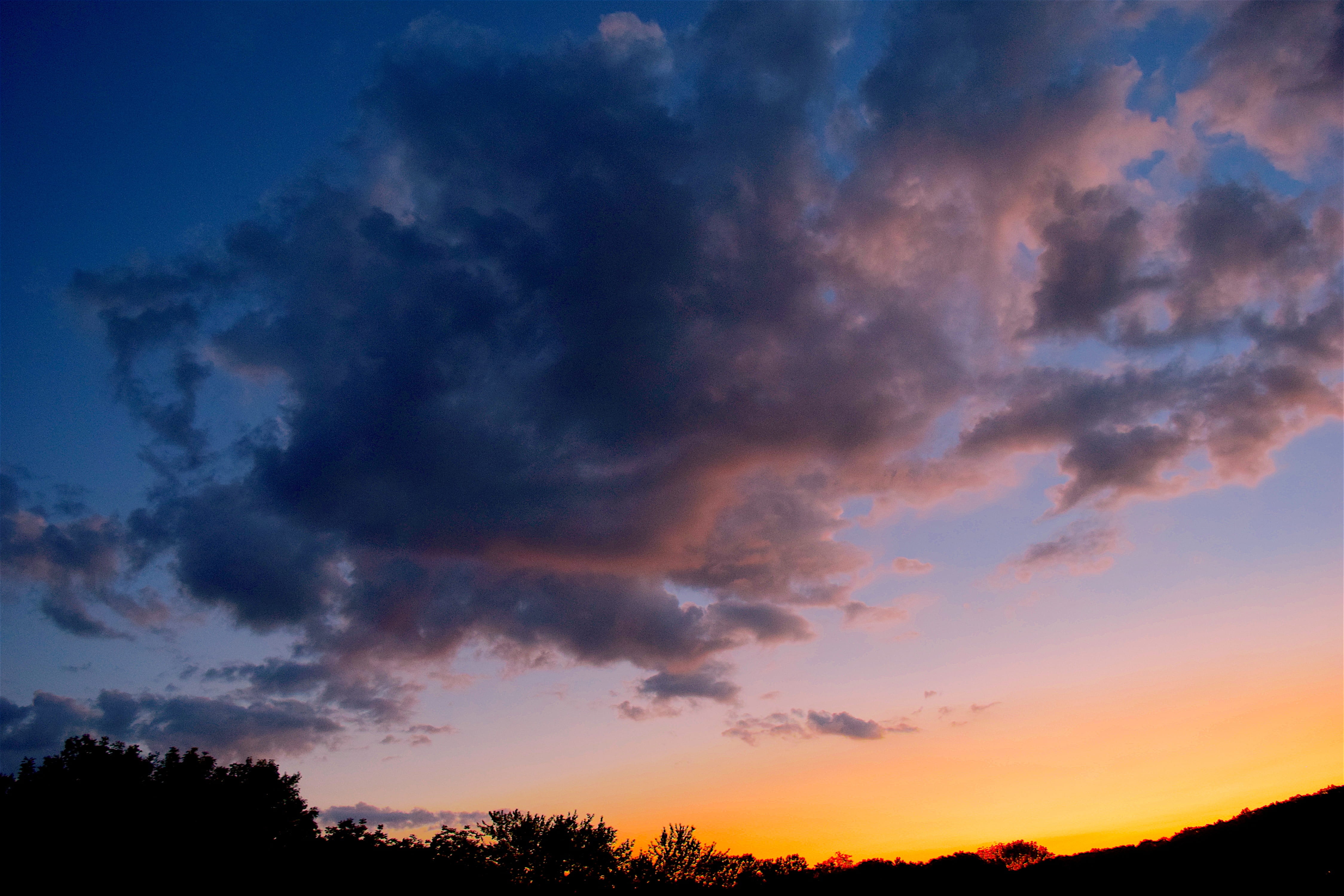 sunset, clouds, sky, nature, landscape, summer, light, sunlight
