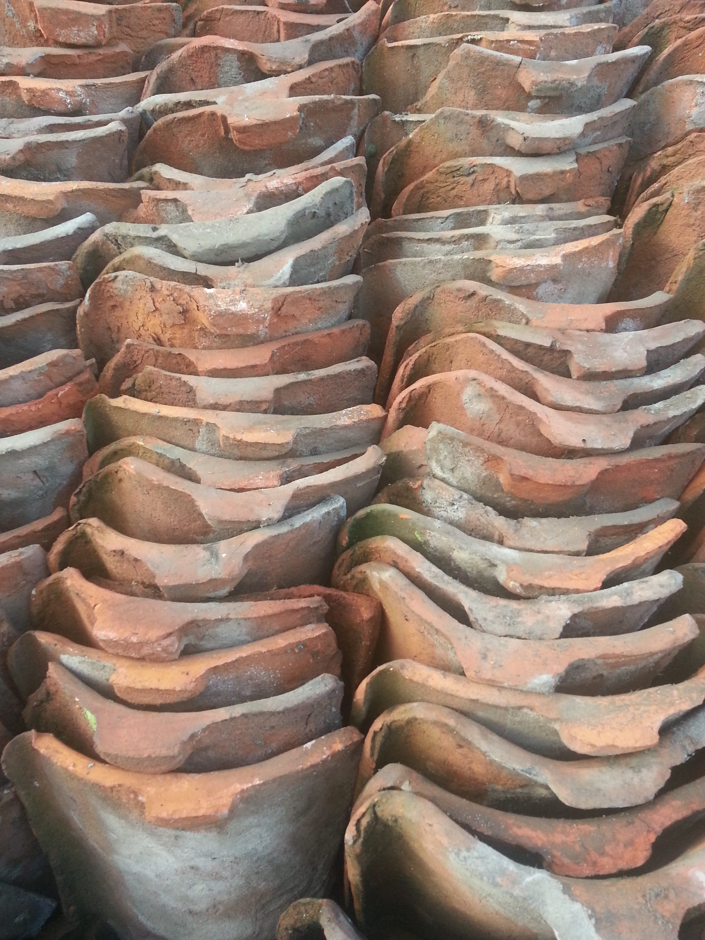 tile, monk, nun, roofing, stack, brick, full frame, backgrounds