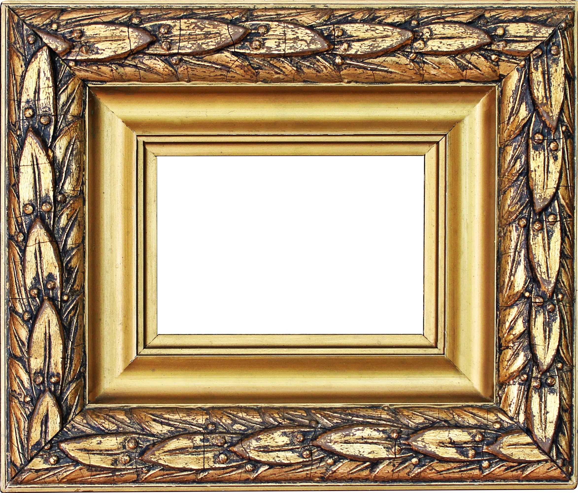 photo of brown photo frame, gold frame, stucco frame, antique