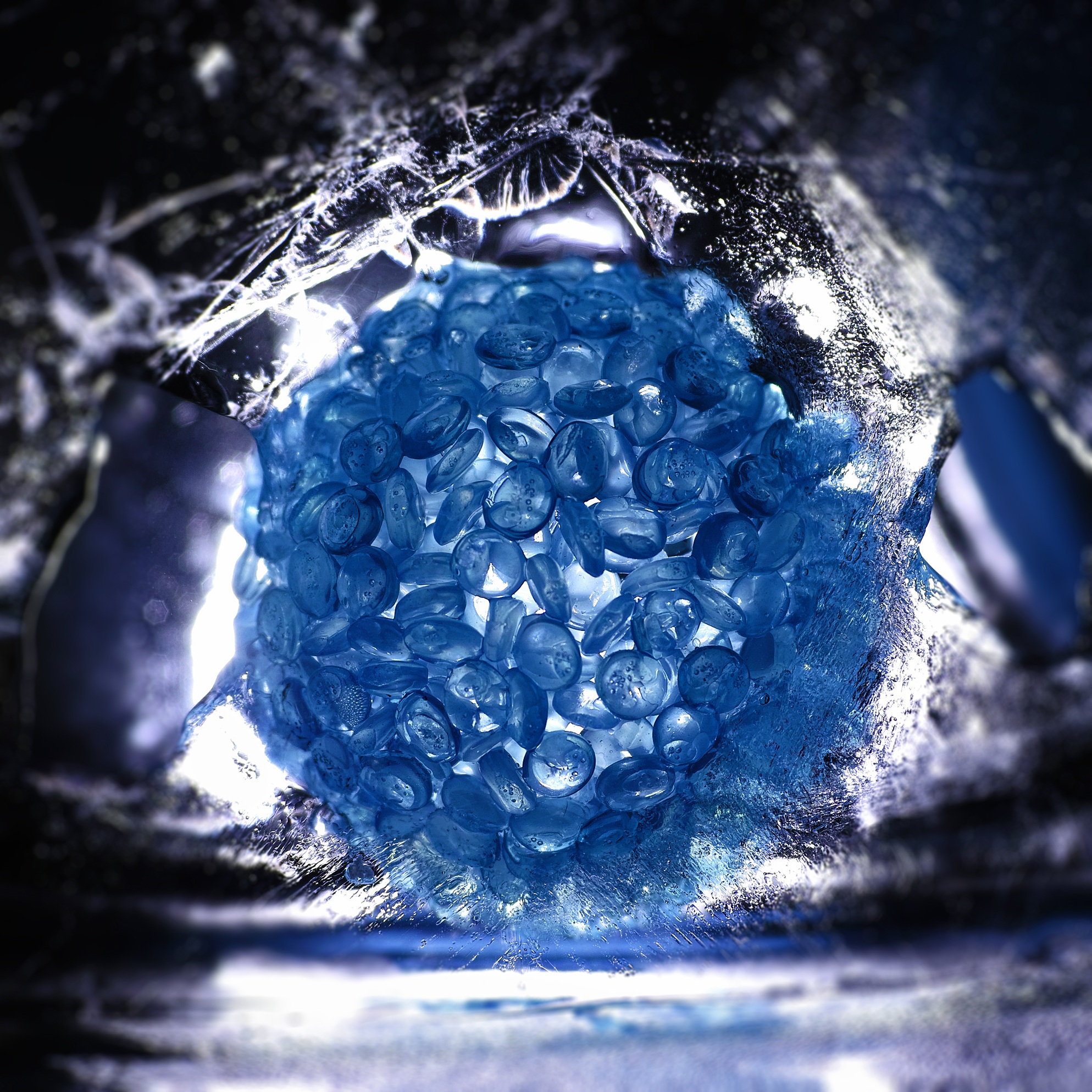 abstract, blue, light, ice, pattern, texture, background, beautiful