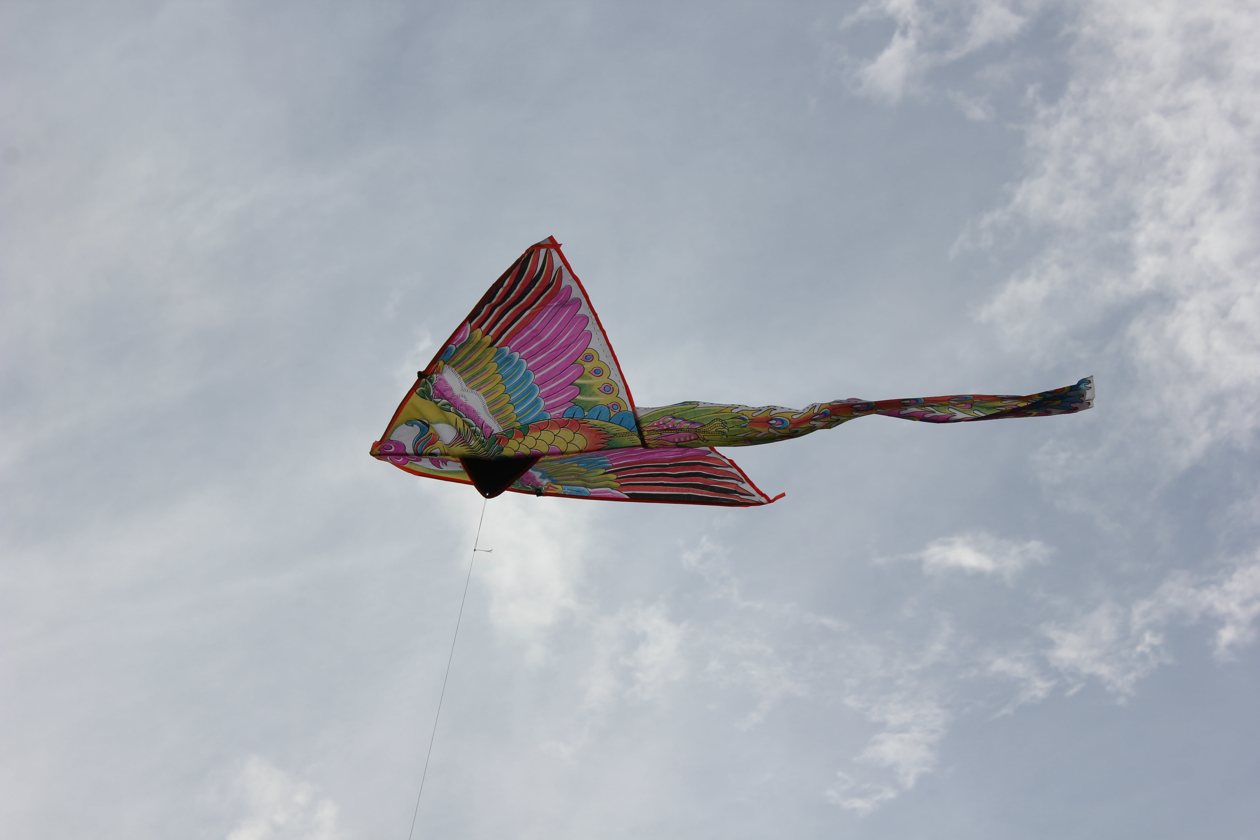kite, sky, clouds, wind, cloud - sky, low angle view, flying