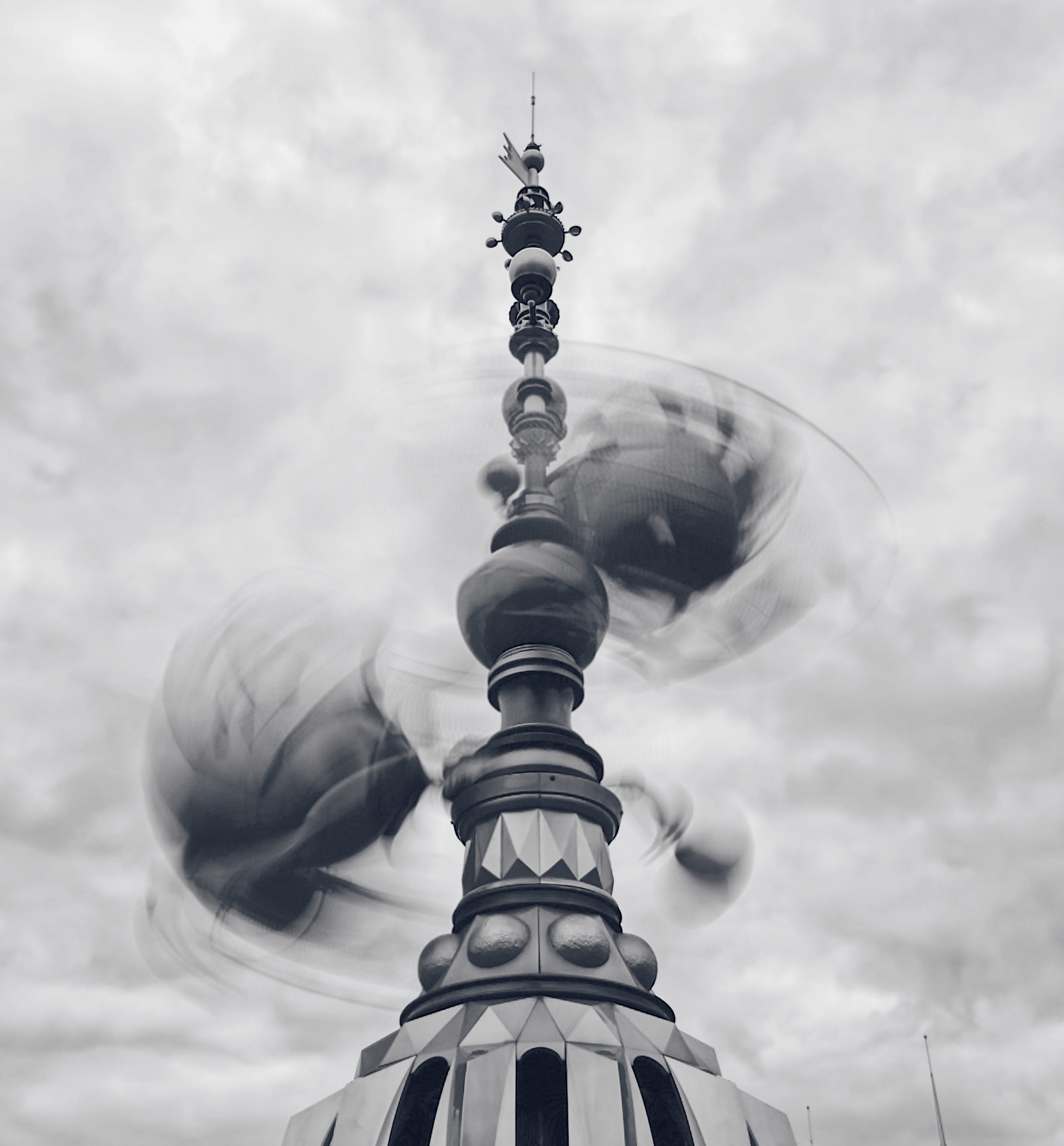 Free download | HD wallpaper: Orbitron, grayscale photo of tower under