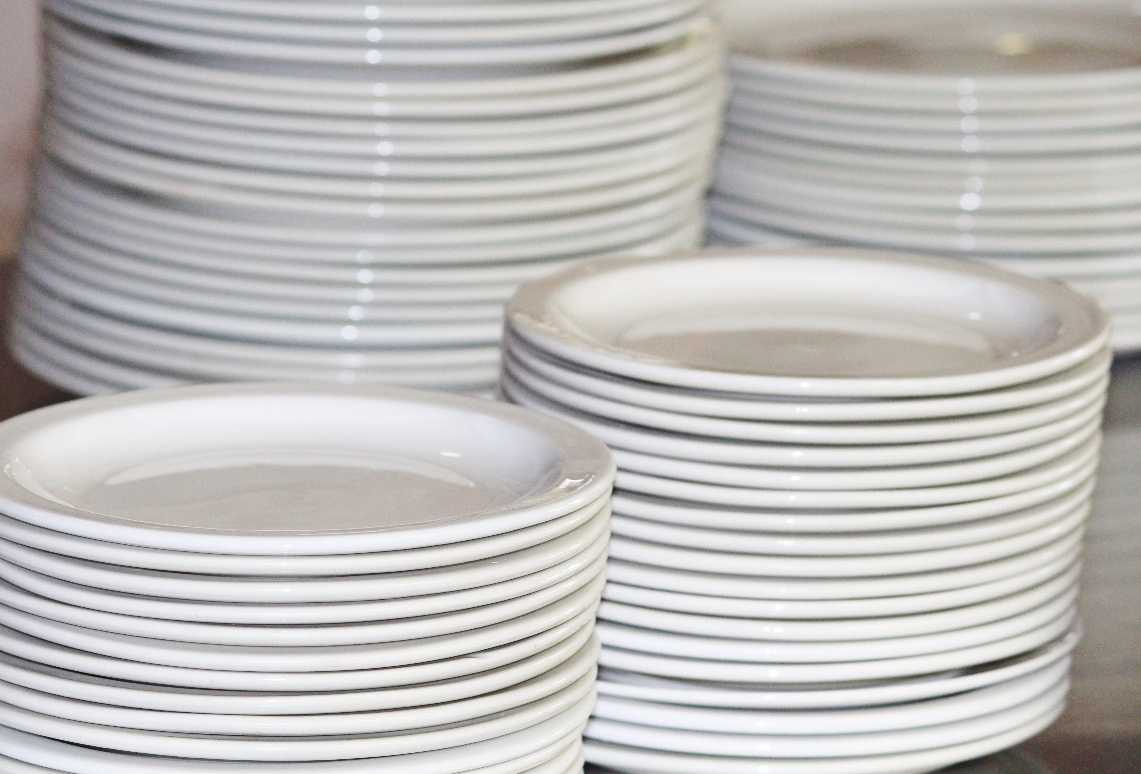 plate, stack, plate stack, tableware, porcelain, white, ceramics