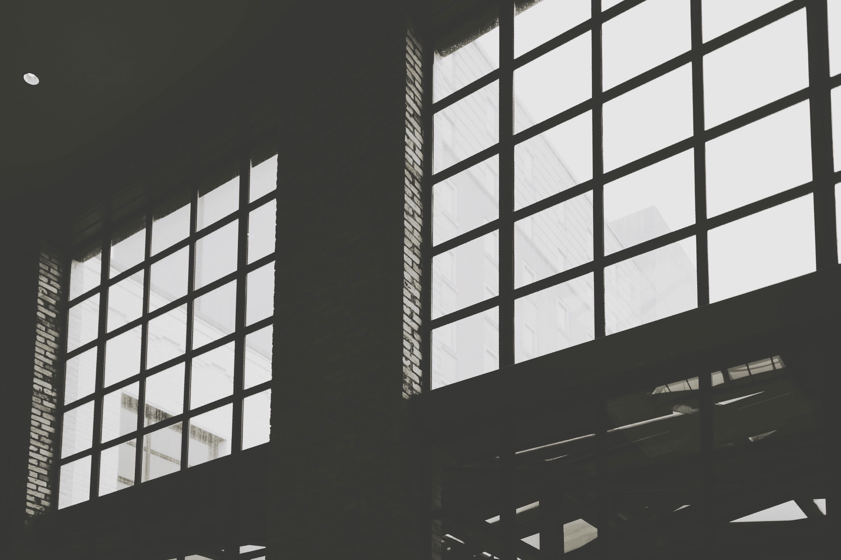 architecture, structure, construction, black and white, window