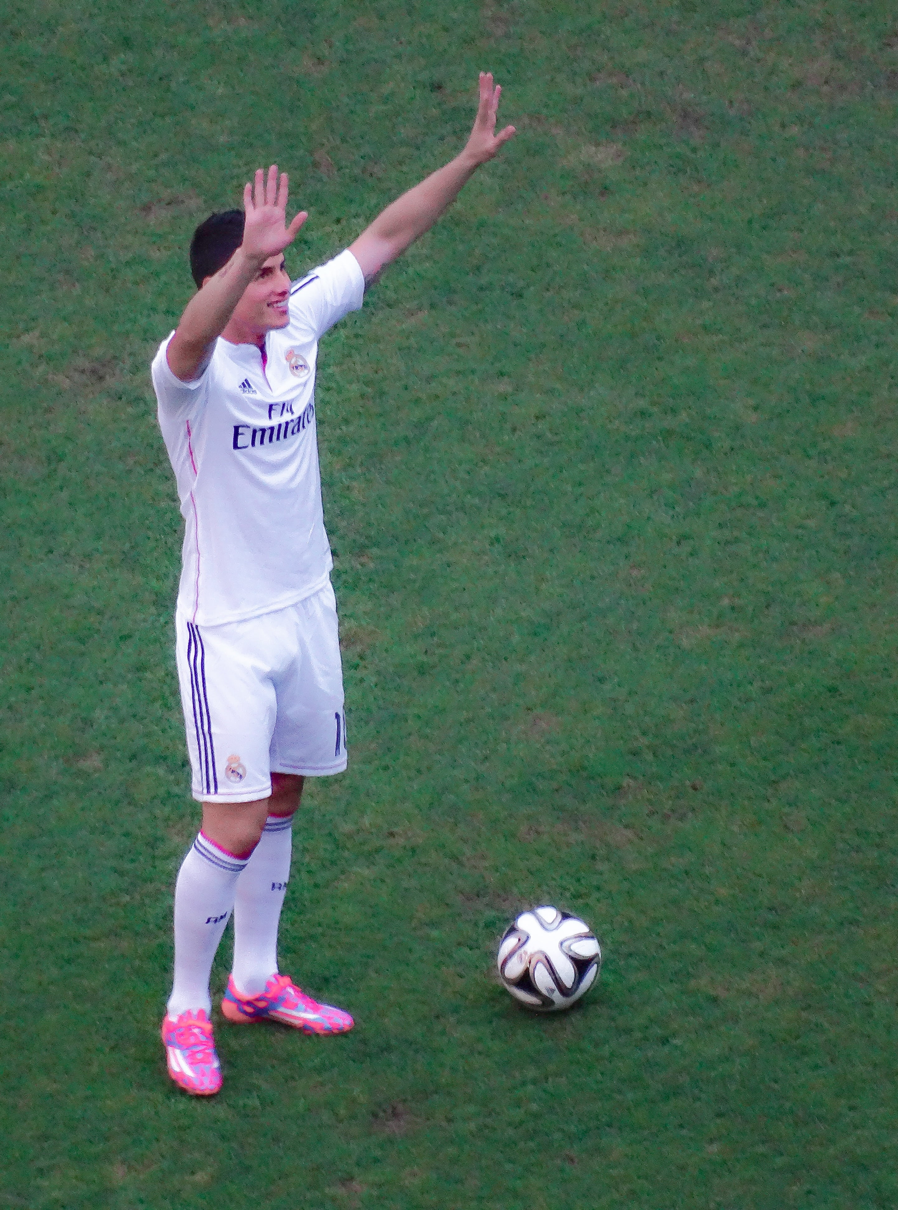 man standing in front of soccer ball, james rodriguez, footballer