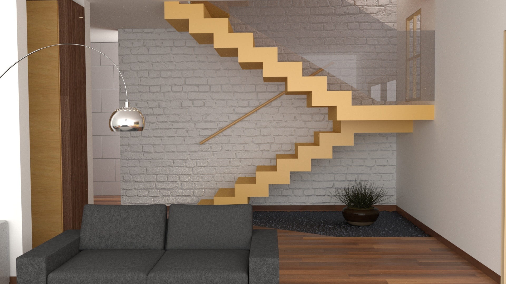 interior, architecture, decoration, rendering, blender, staircase