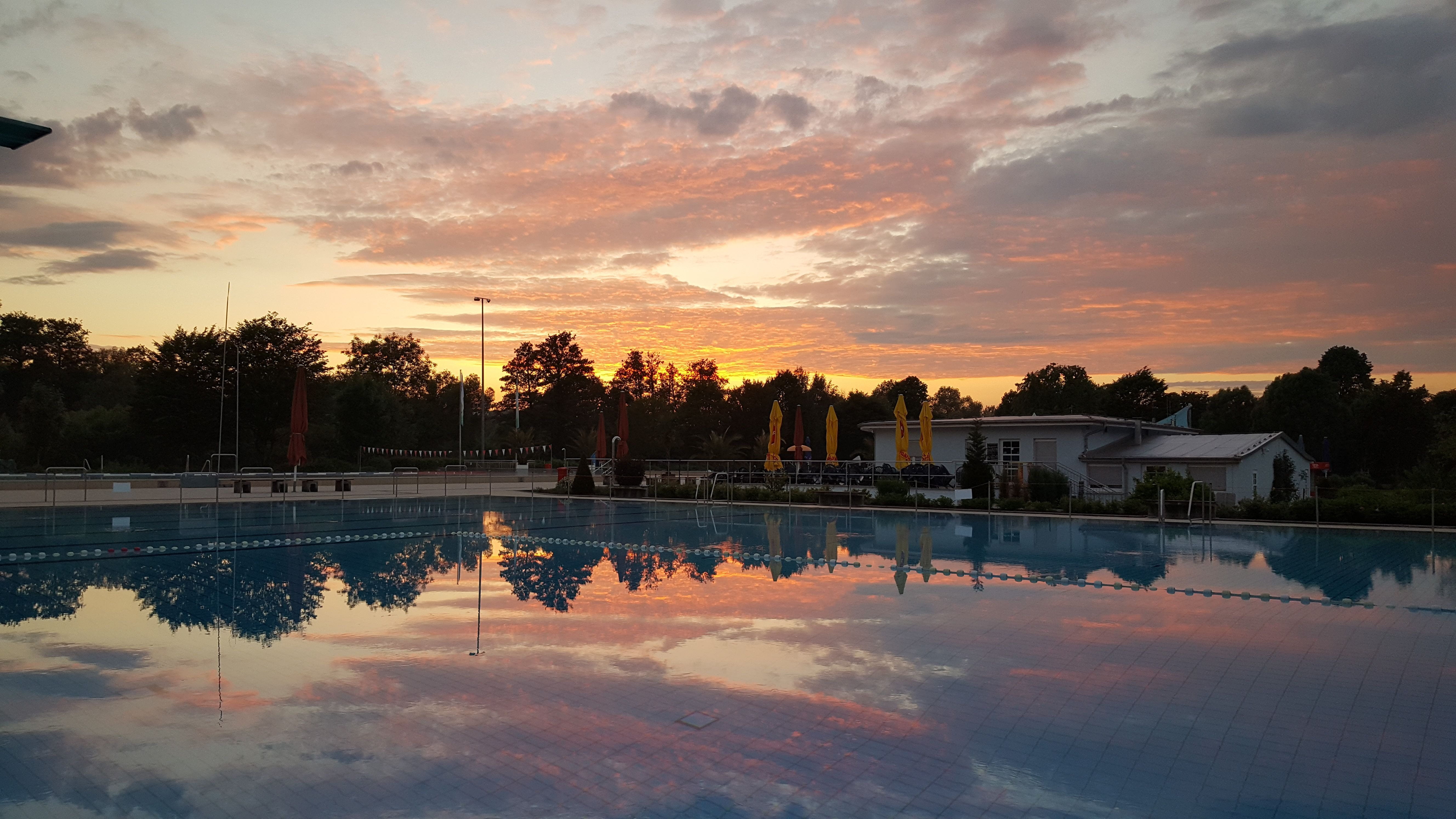 sunset, afterglow, sky, mirroring, water, cloud - sky, reflection