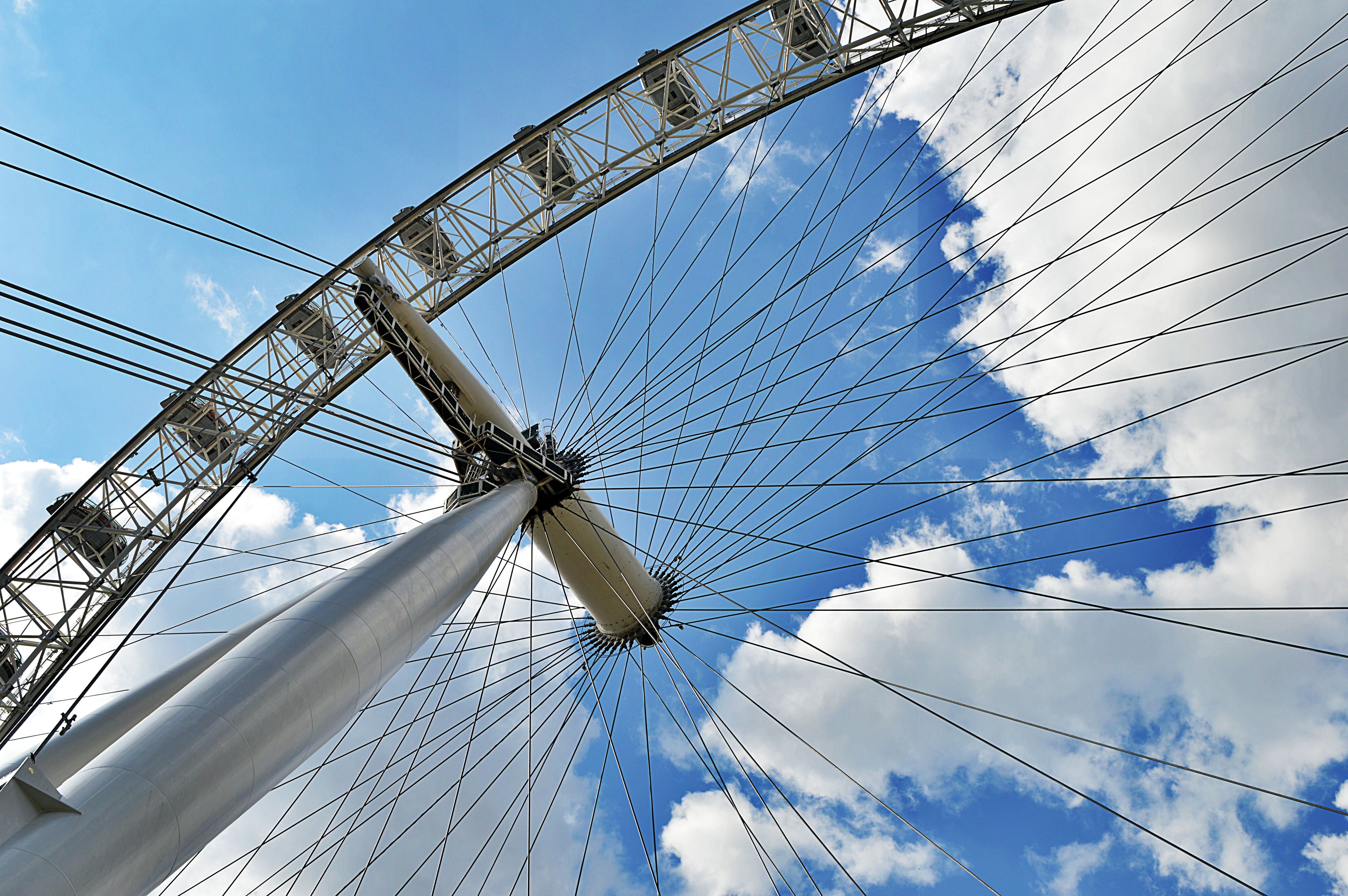 sky, clouds, technology, high, blue sky, cables, environment