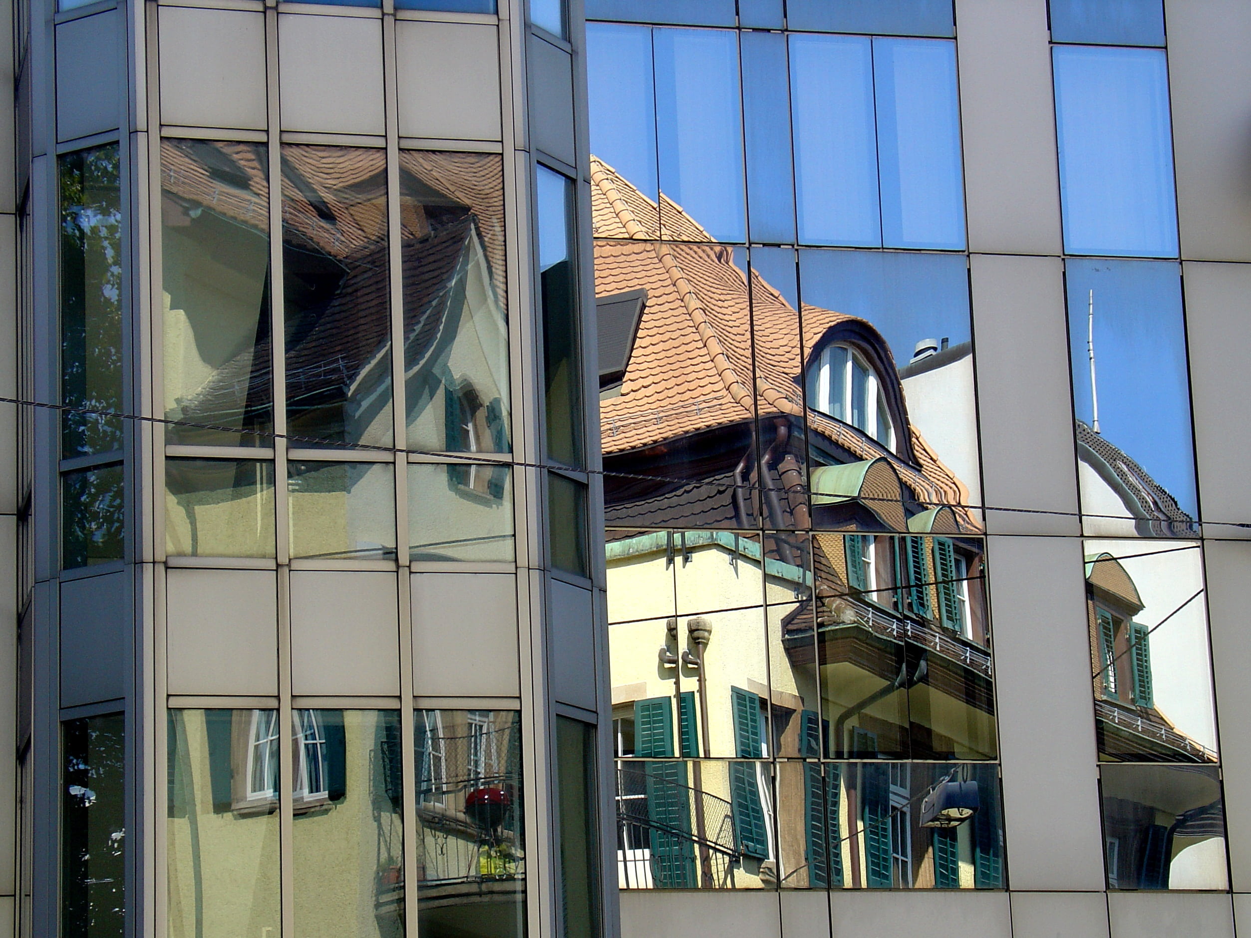 mirroring, glass, window, building, architecture, reflections