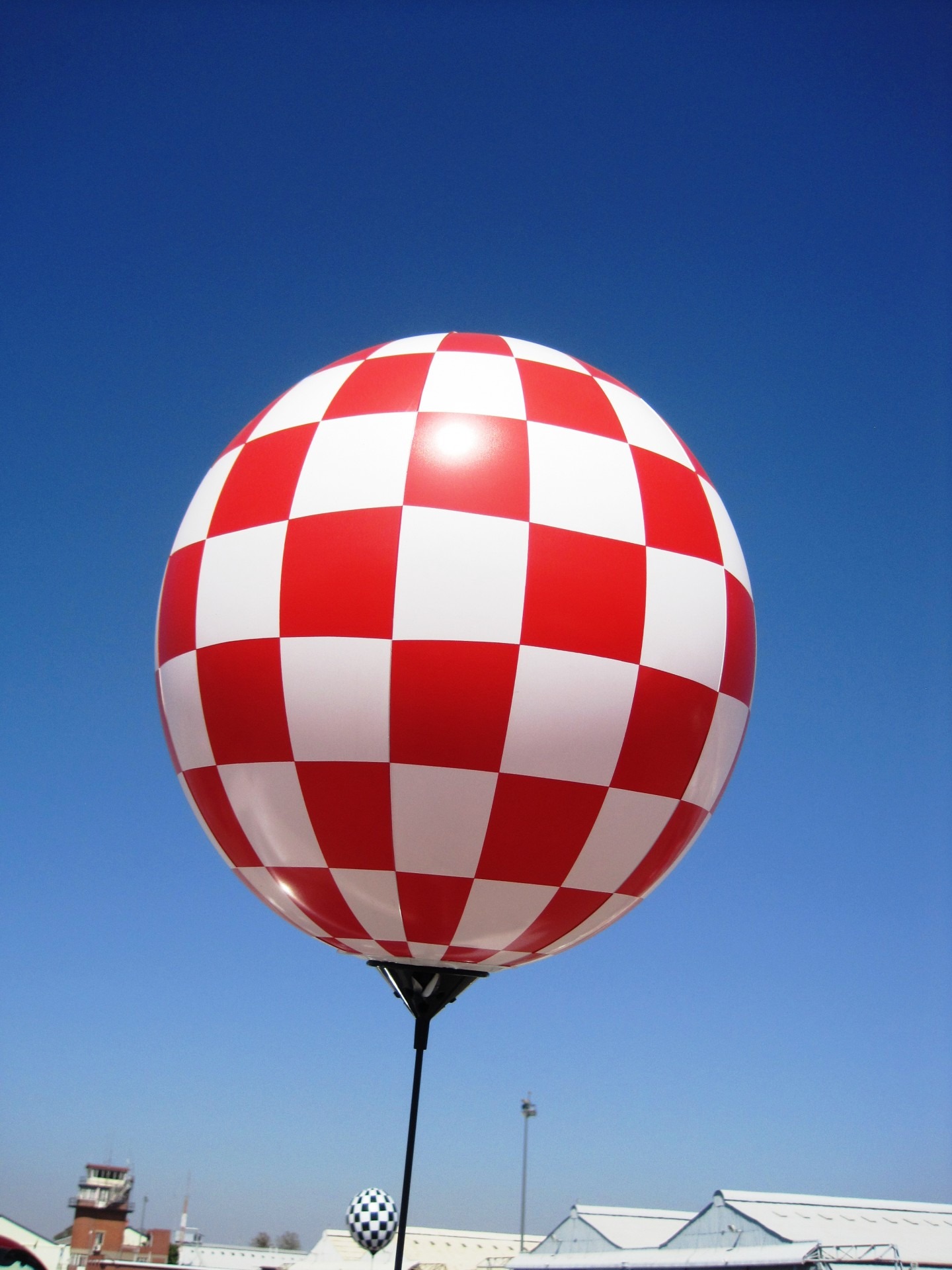 balloon, checkered, white, blocks, pattern, repetition, floating
