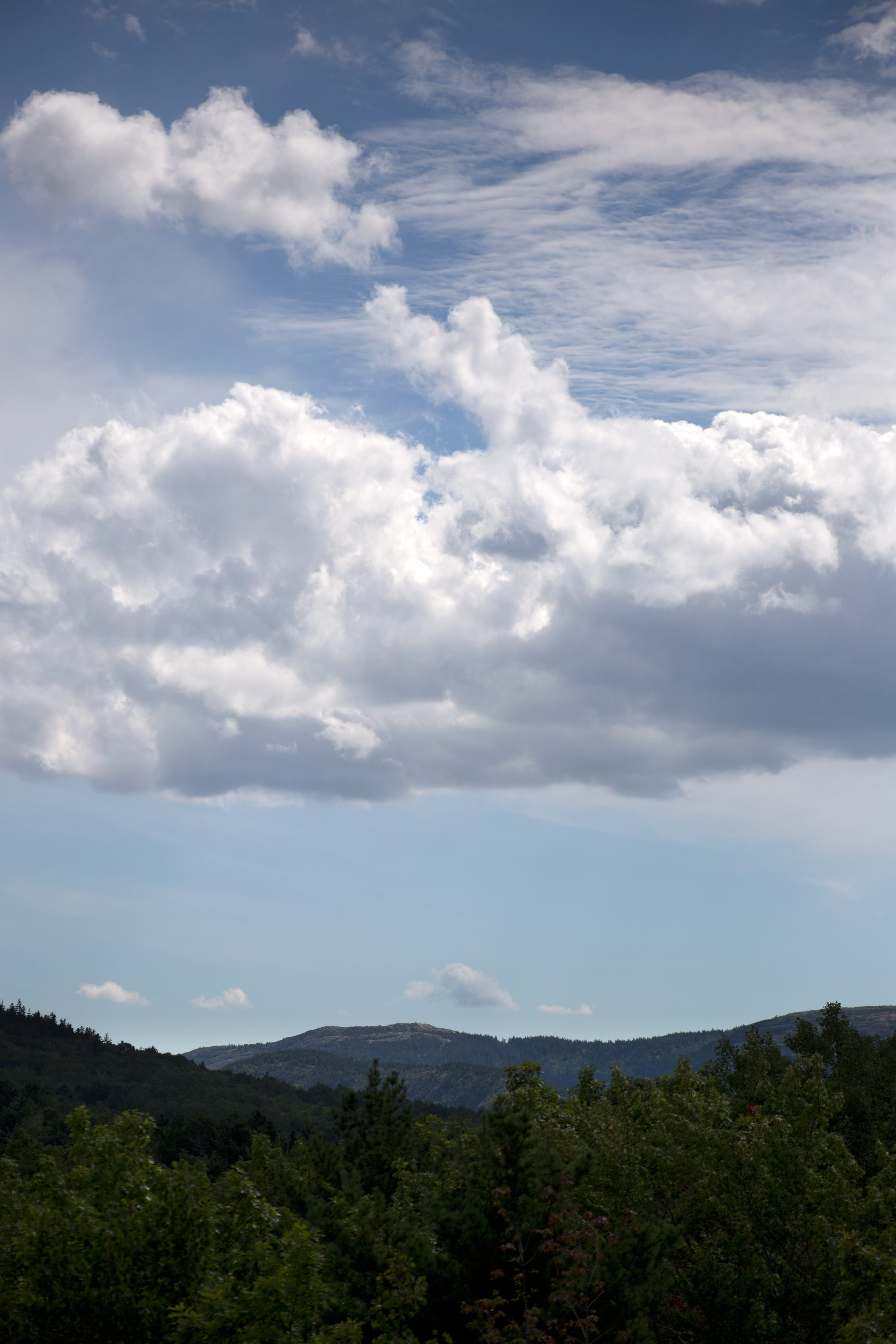 Green Mountain Under Cloudy Sky during Daytime, beautiful, clouds