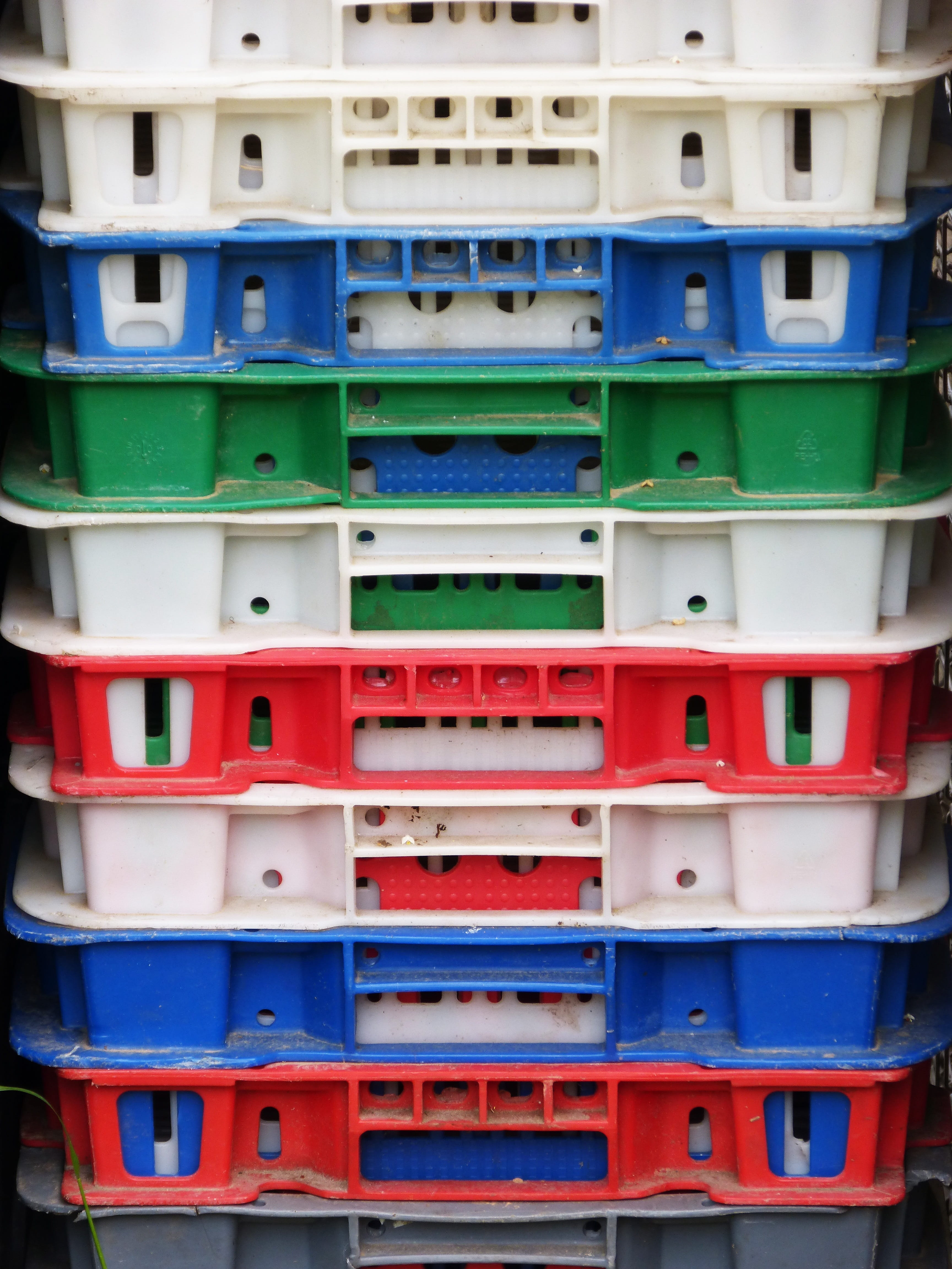 boxes, stack, heap, plastic, colors, packaging, multi colored