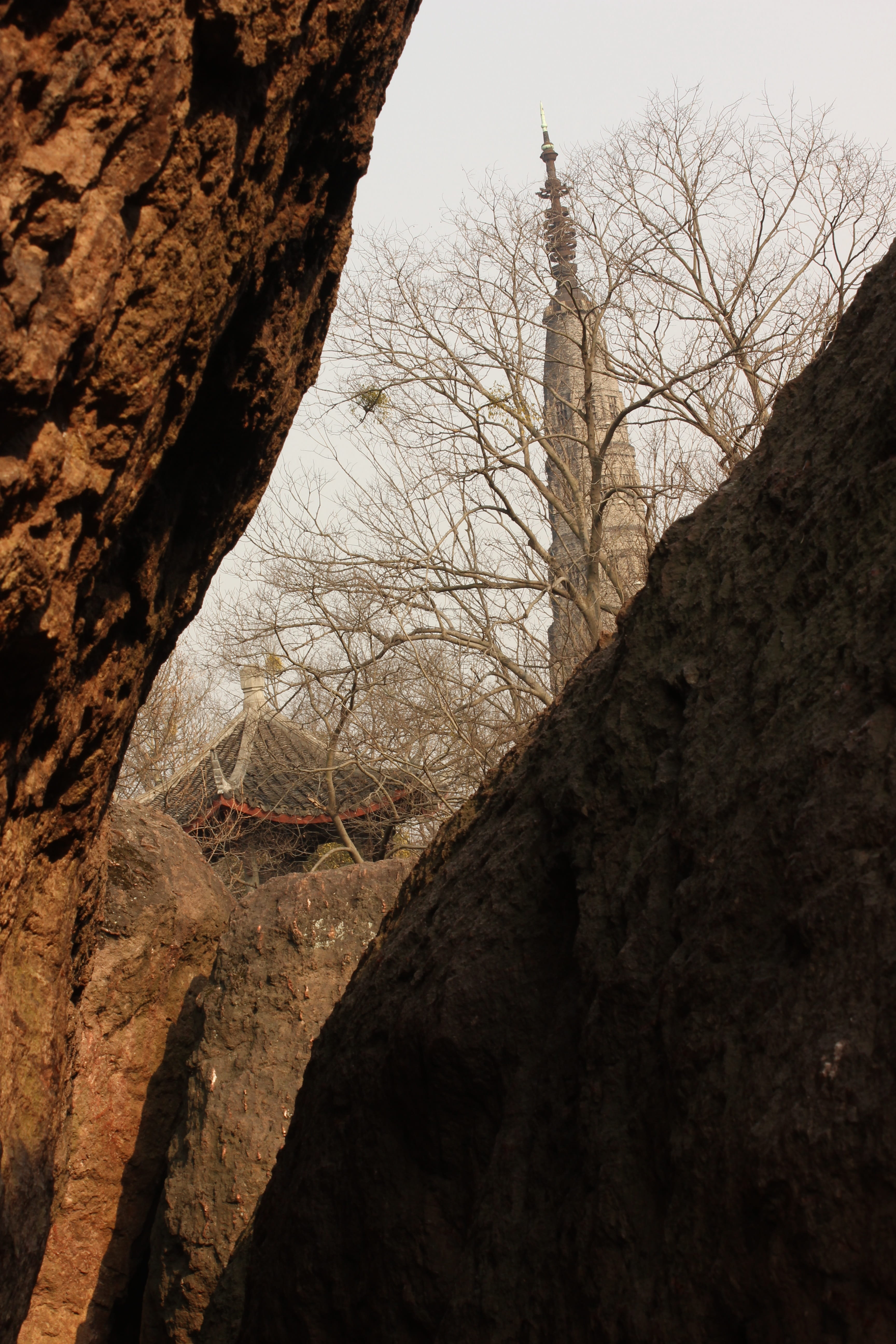 Tower, Stone, Tree, bare tree, rock - object, no people, textured