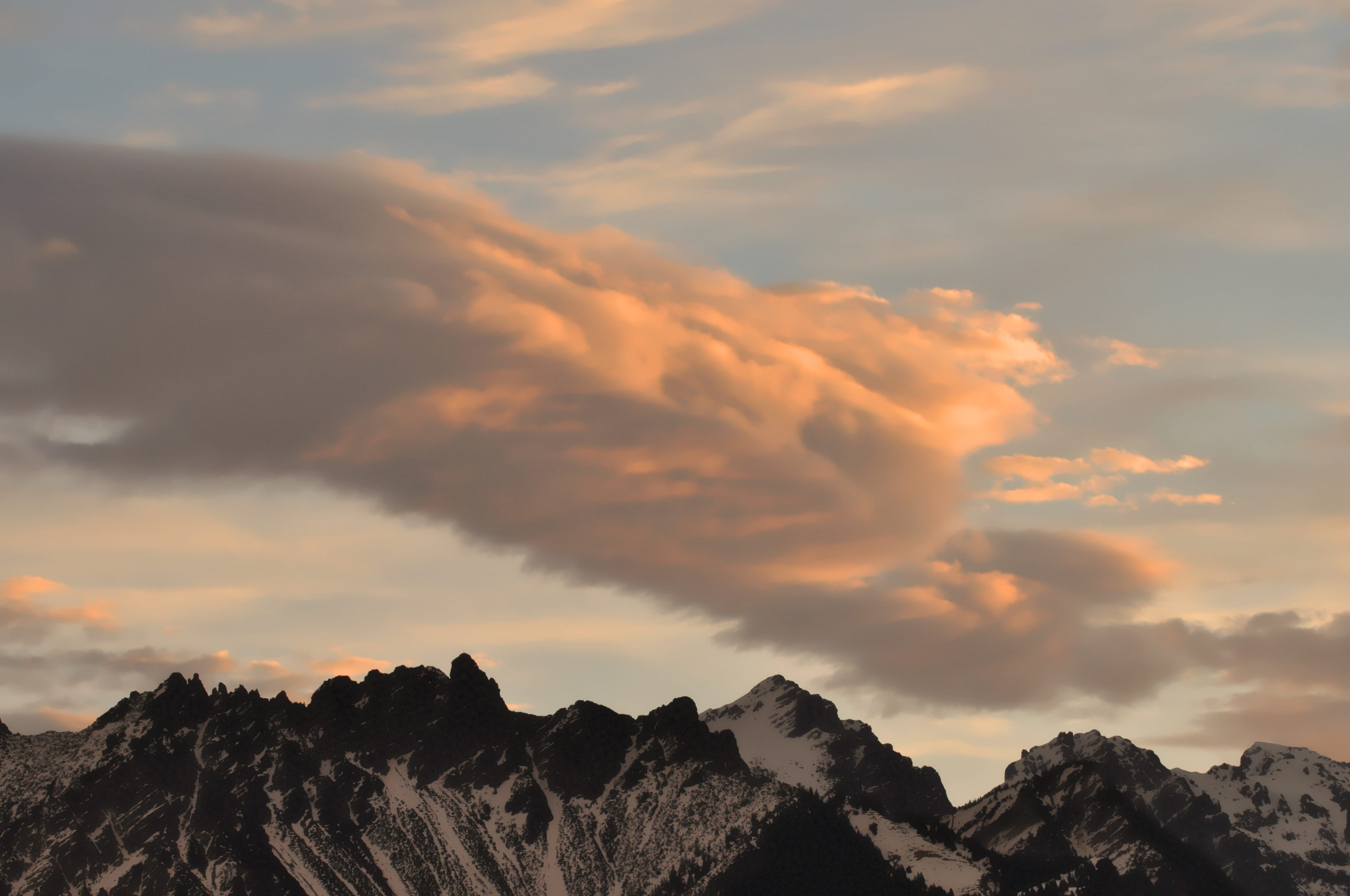 Mountains, Summit, Clouds, Sky, landscape, nature, cloud - sky