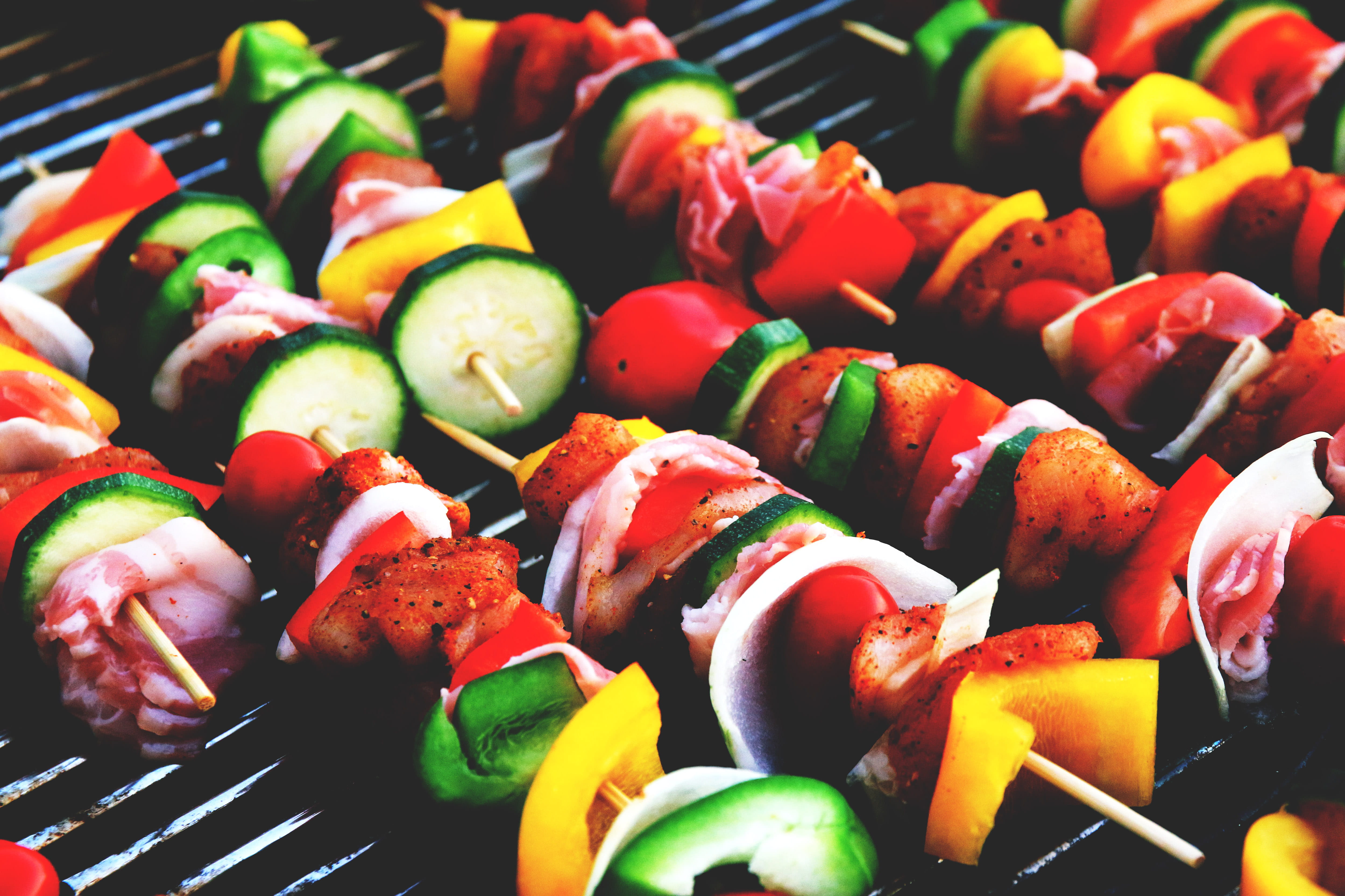 Shish kebab on BBQ, food/Drink, barbecue, barbeque, grill, grilling