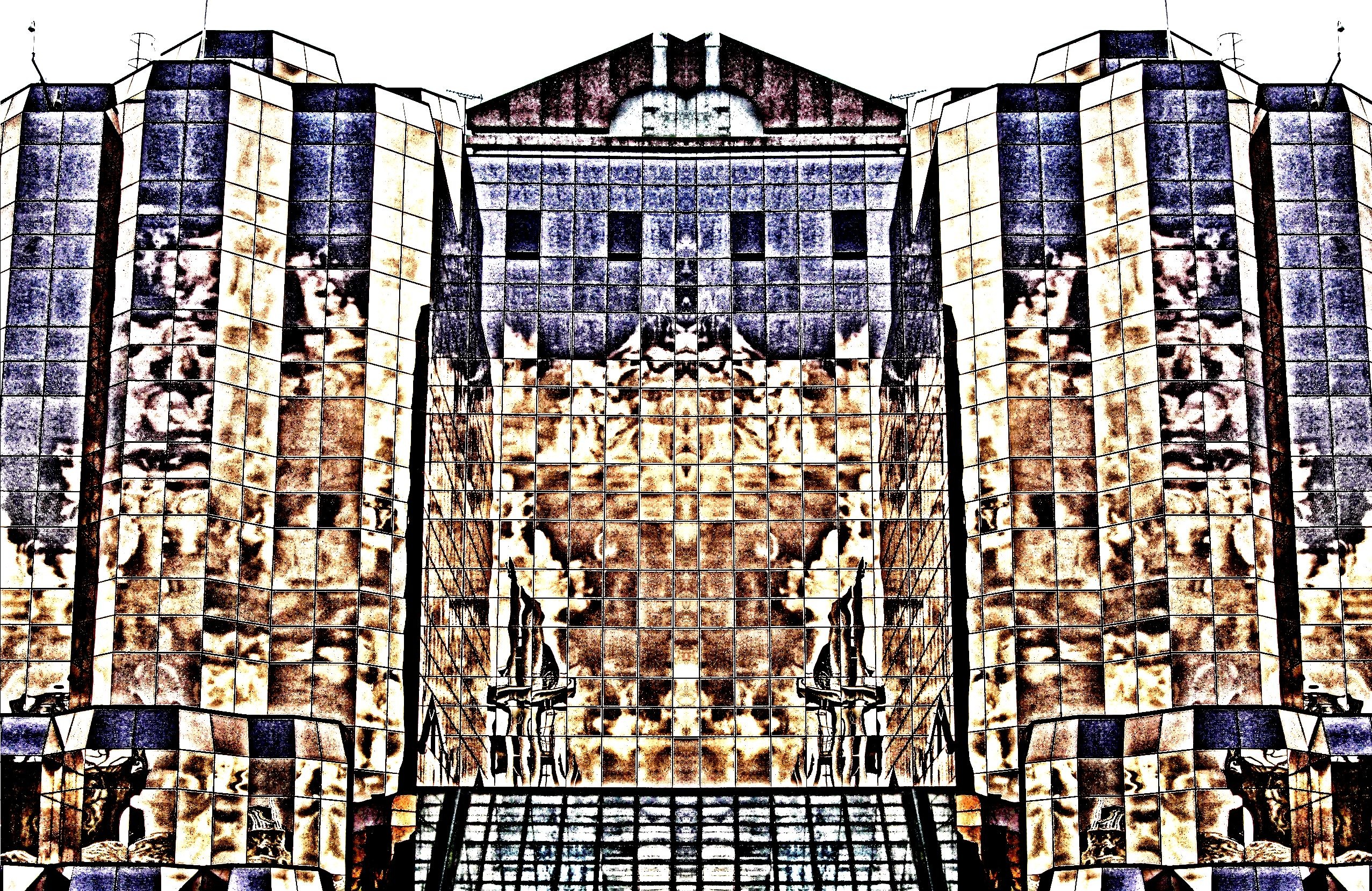 art, effect, building, creative, pattern, bright, futuristic