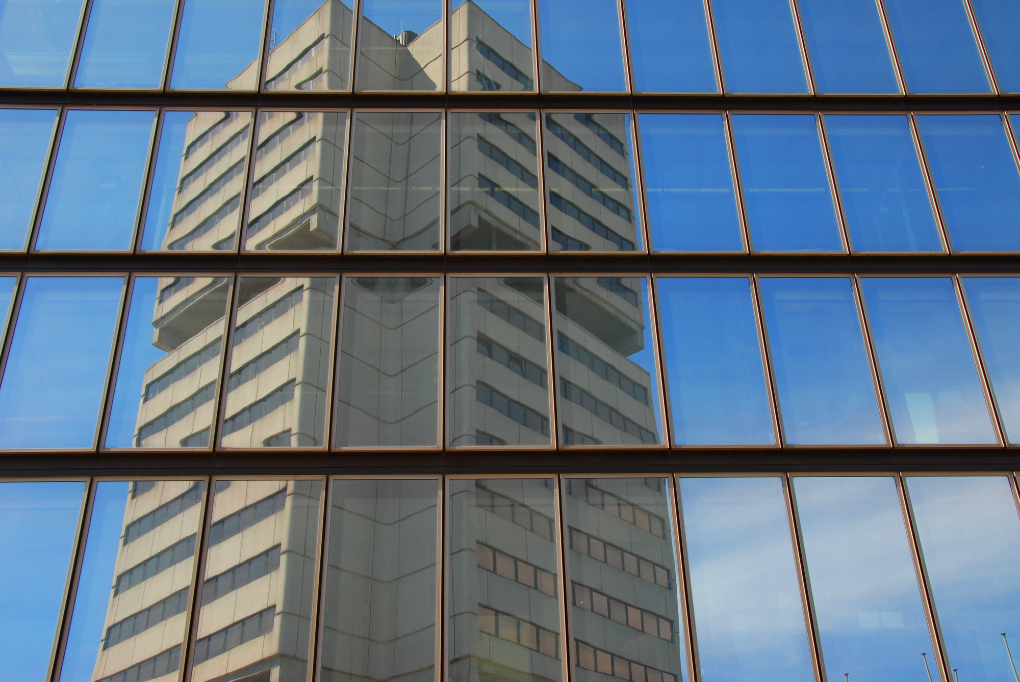 building, architecture, reflection, blue, lines, stripes, squares