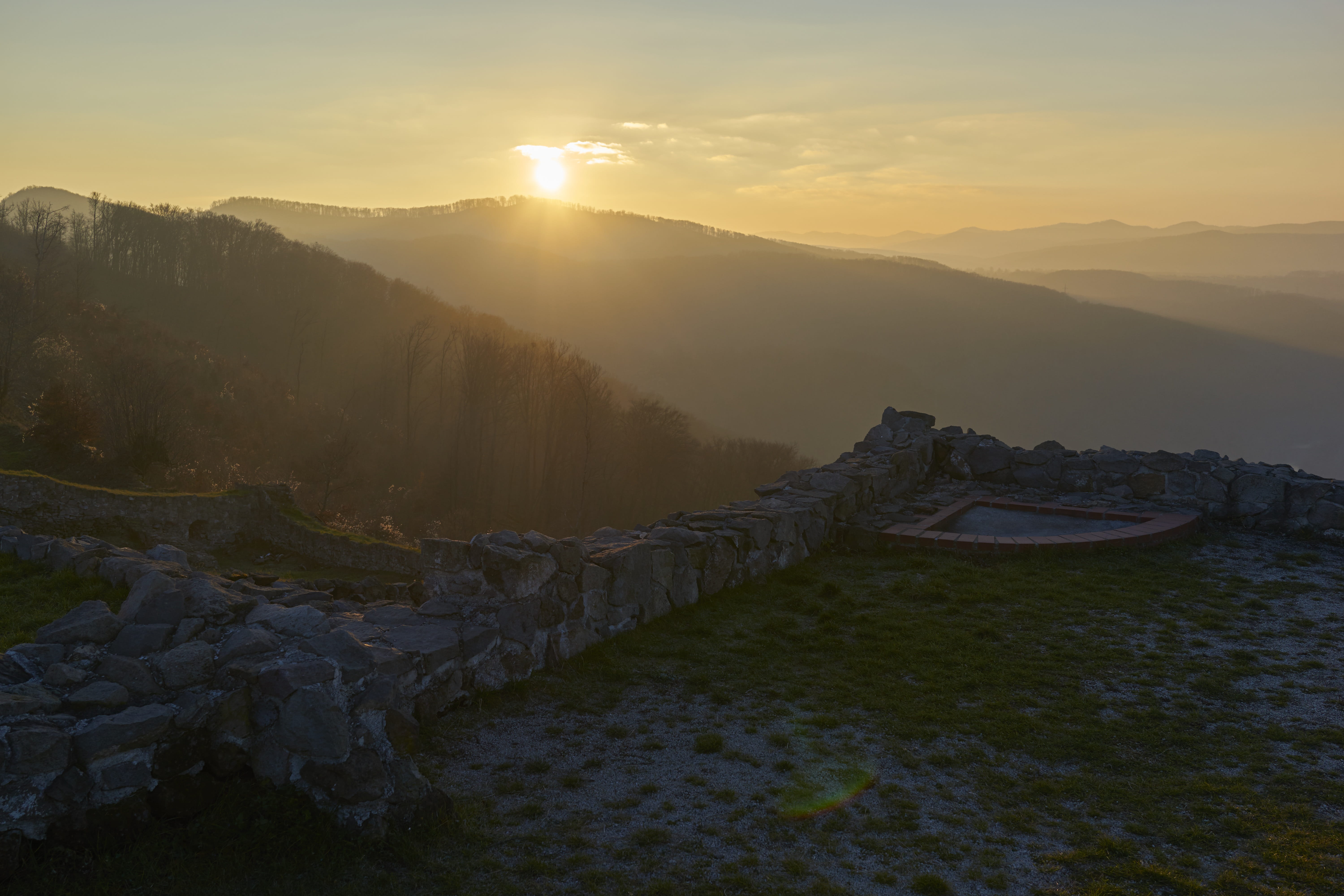 Wall, Desolate, Castle, autumn, desolate castle, selected, the sky