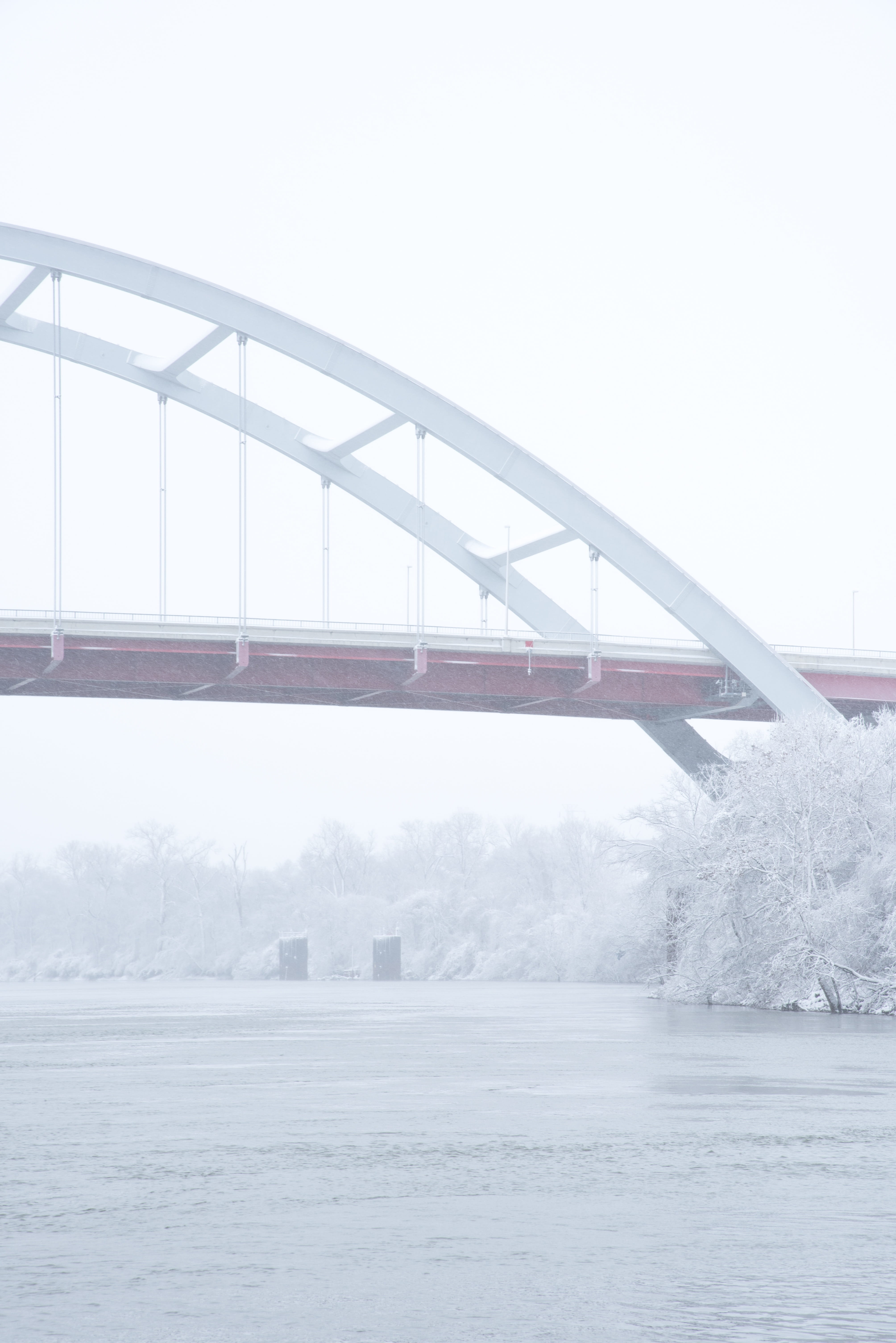 architecture, building, infrastructure, bridge, white, snow