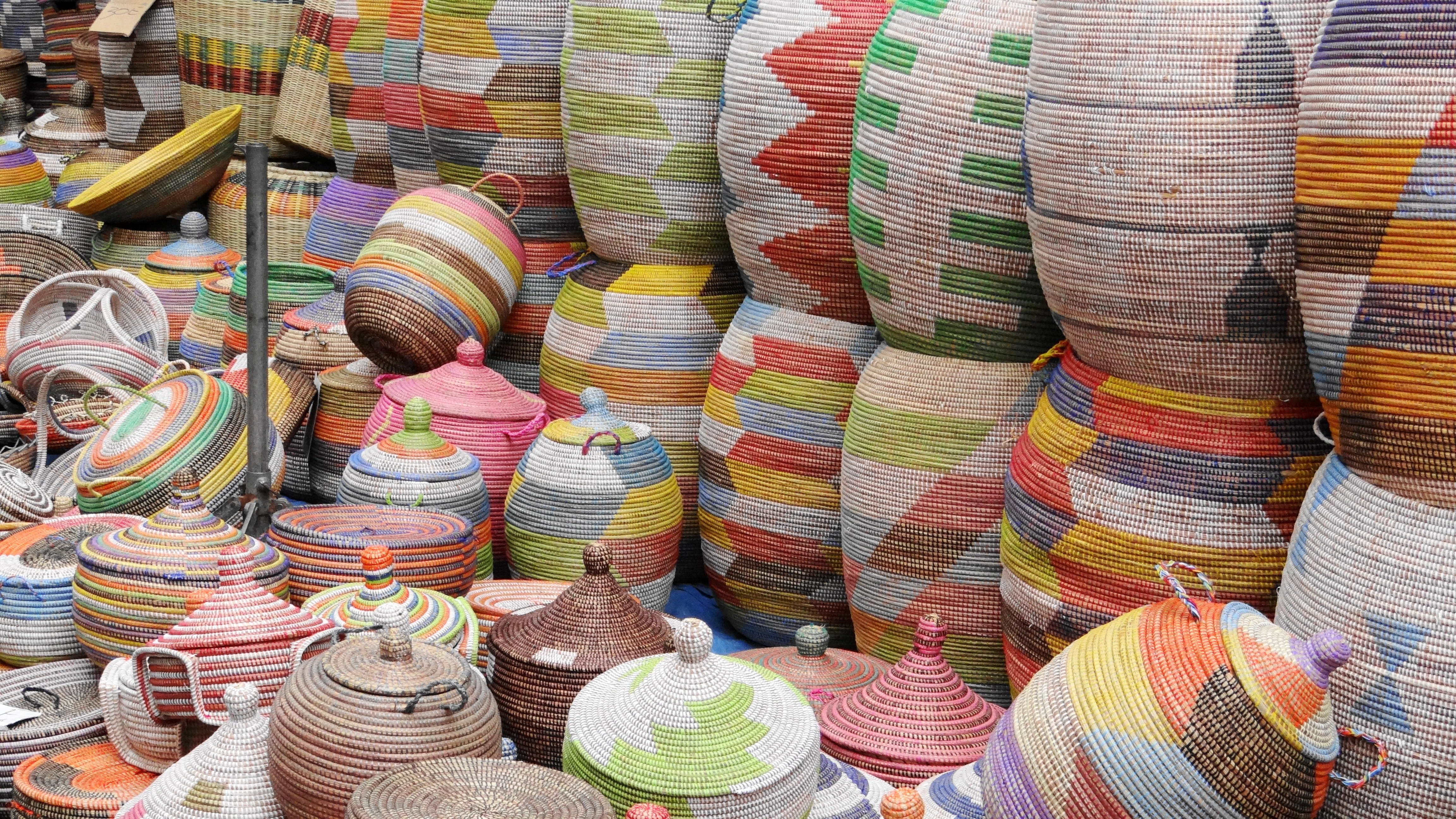 Baskets, Colorful, Woven, Stack, wicker basket, craft, container