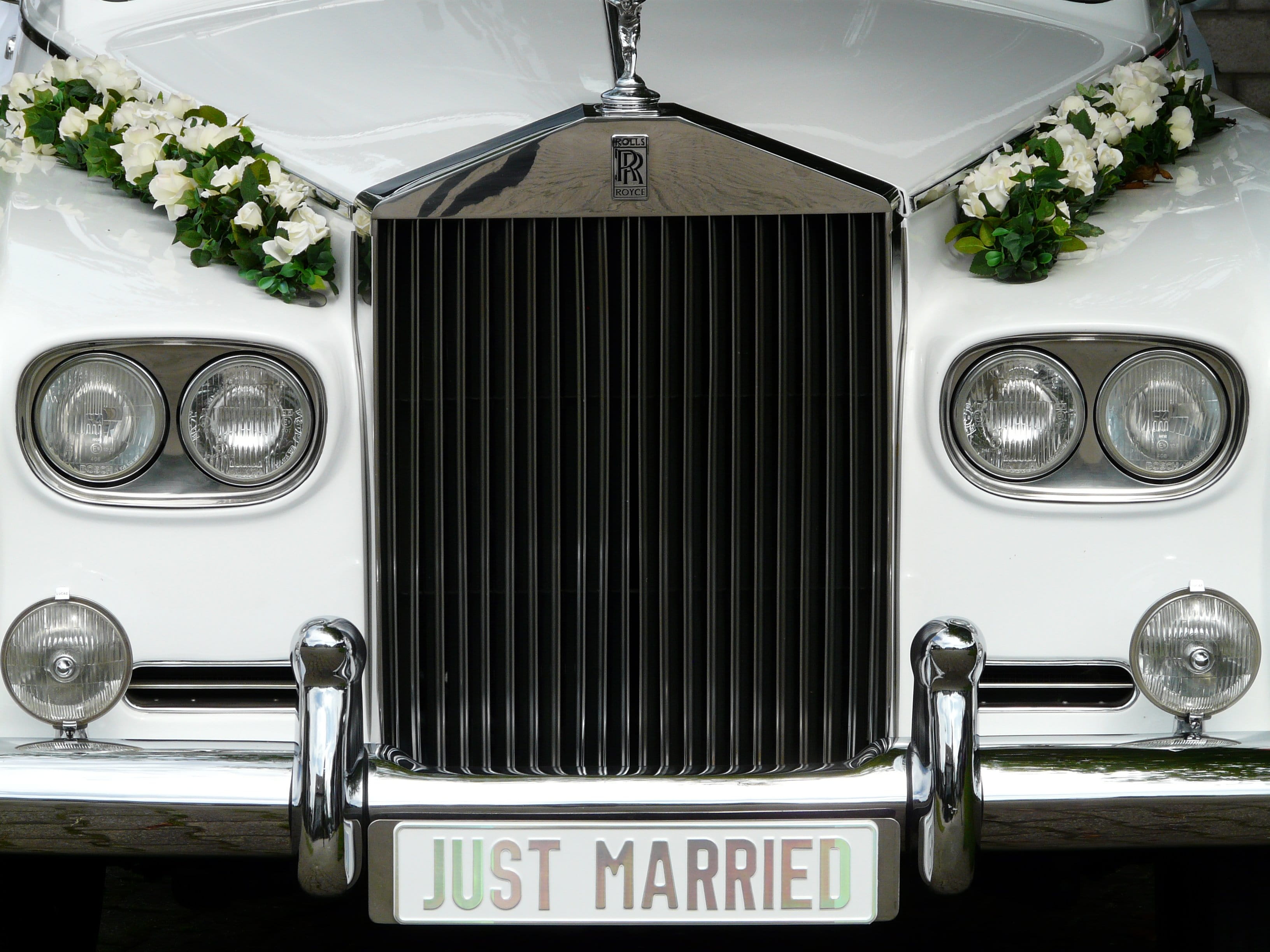 classic white wedding car, marry, bridal car, marriage, auto
