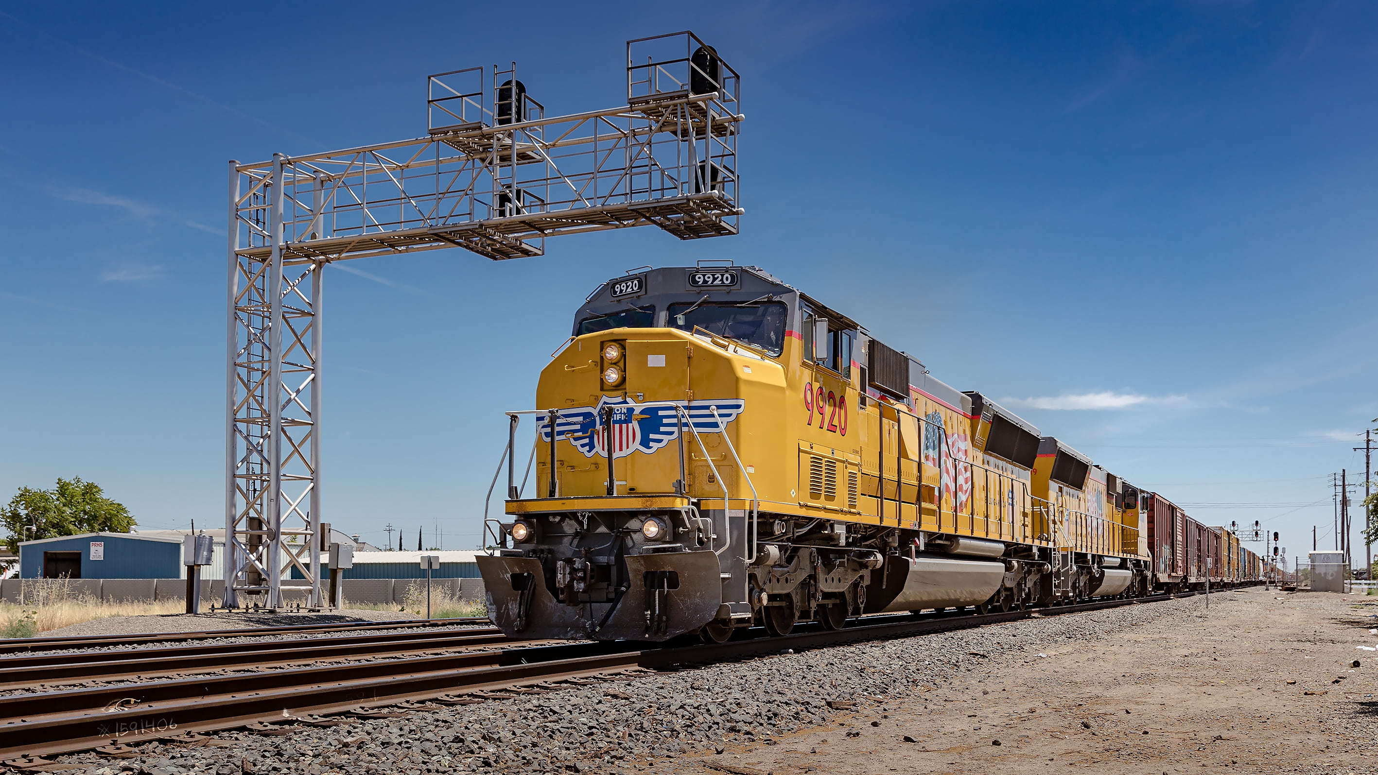yellow train, usa, california, railroad, union pacific, railway
