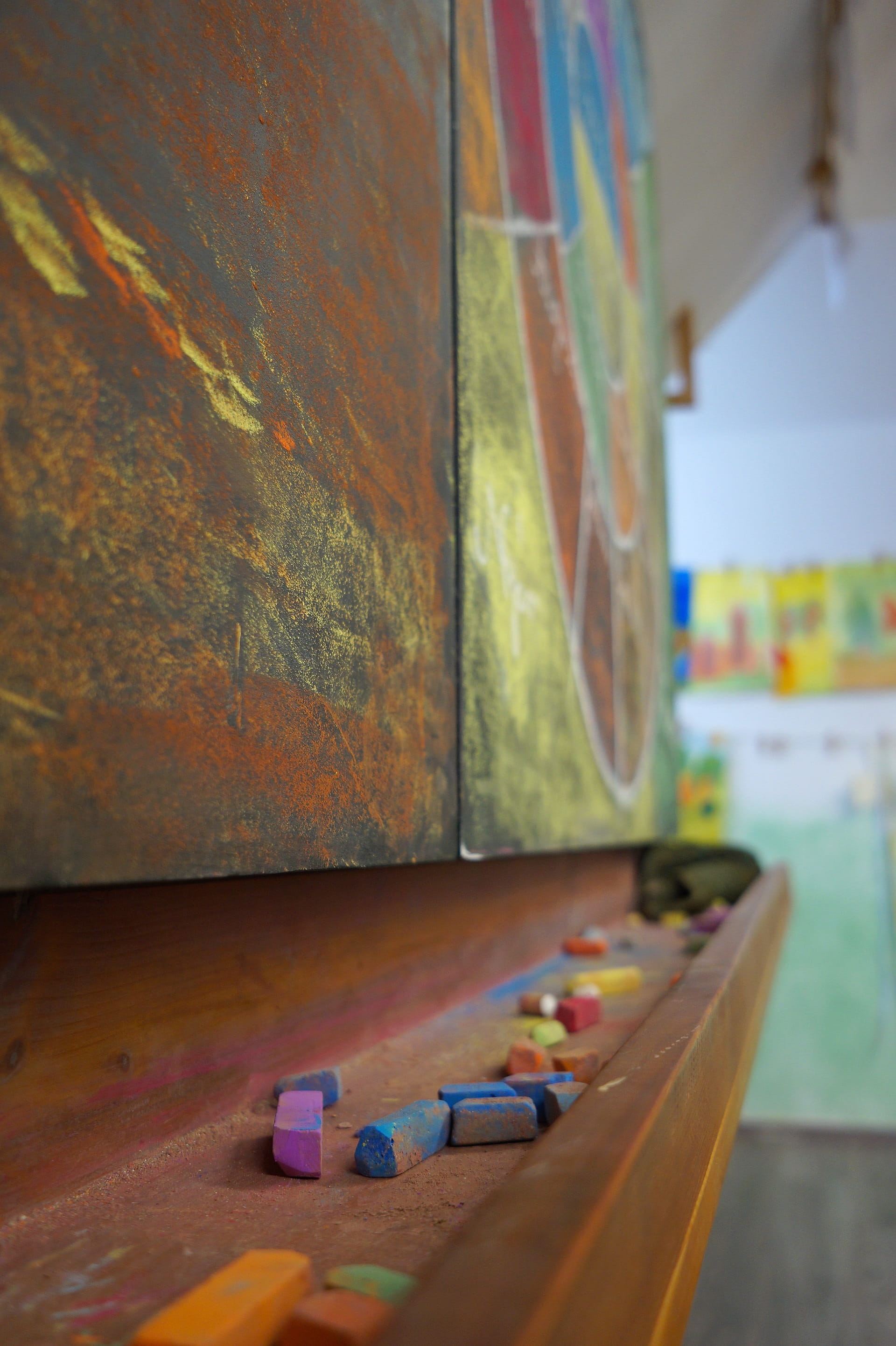 school, board, chalk, learning, school projects, multi colored