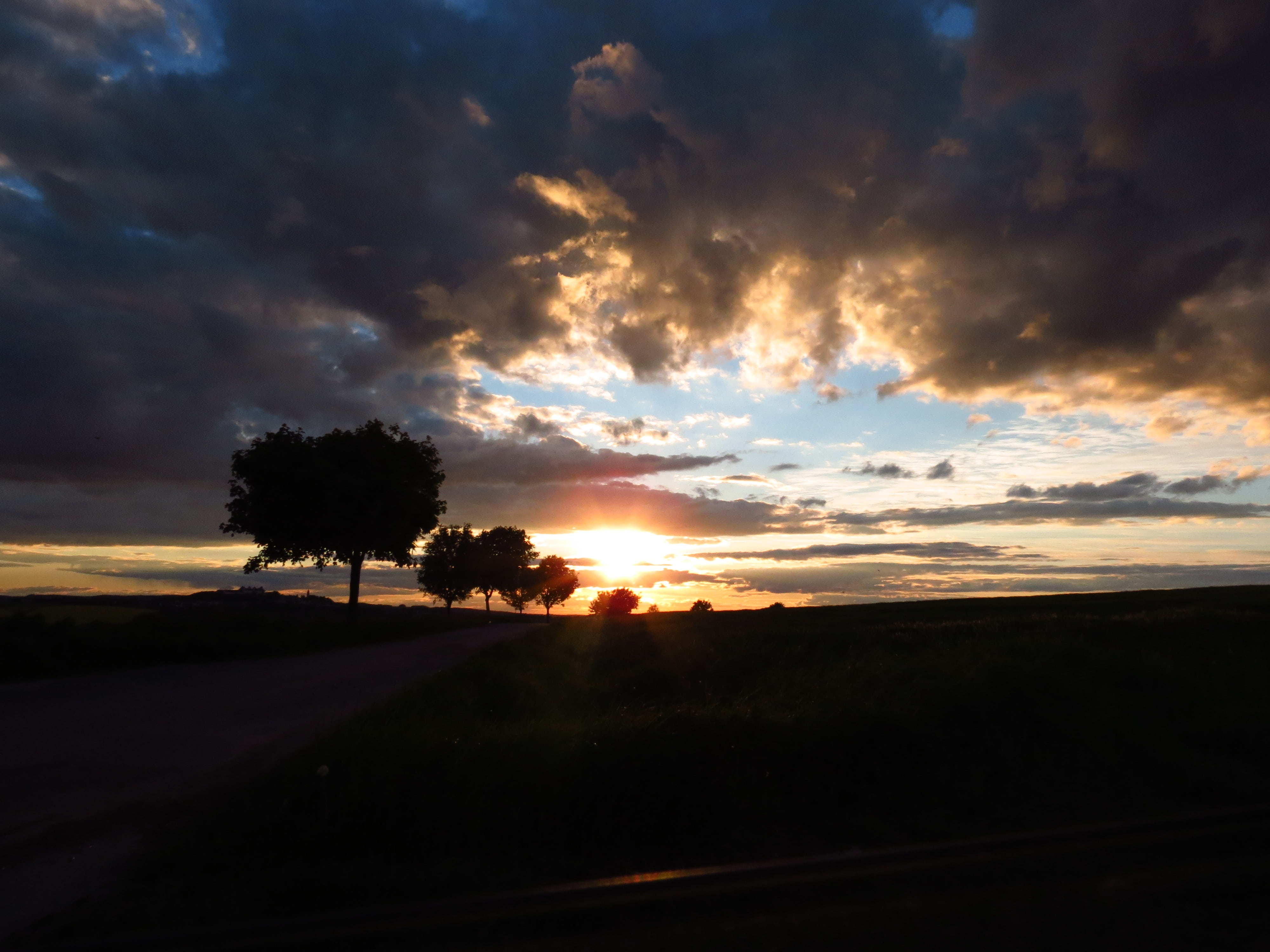 sky, nature, clouds, shadow, landscape, sunset, light, dusk