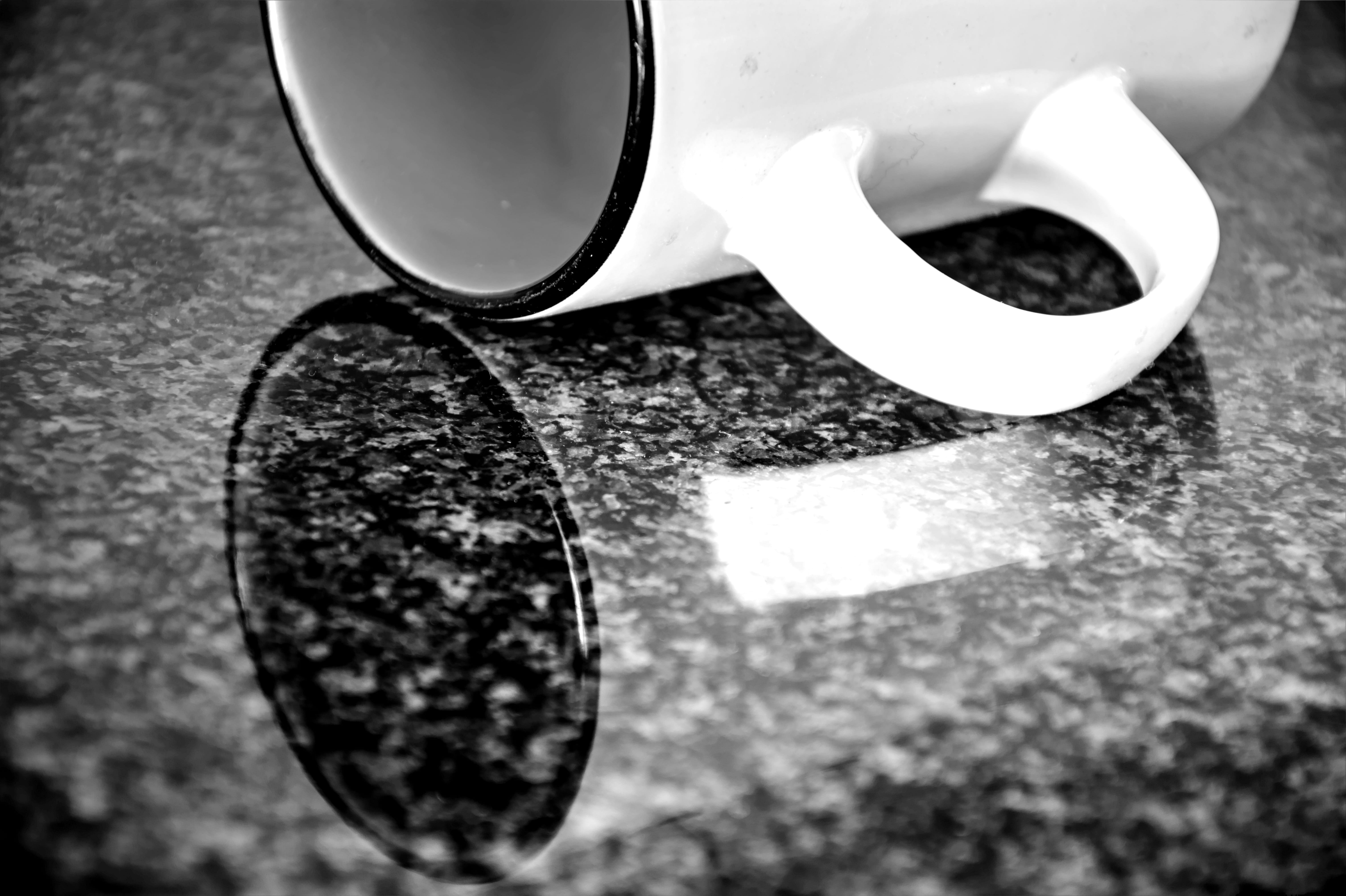 mug, pottery, container, reflection, close-up, no people, selective focus