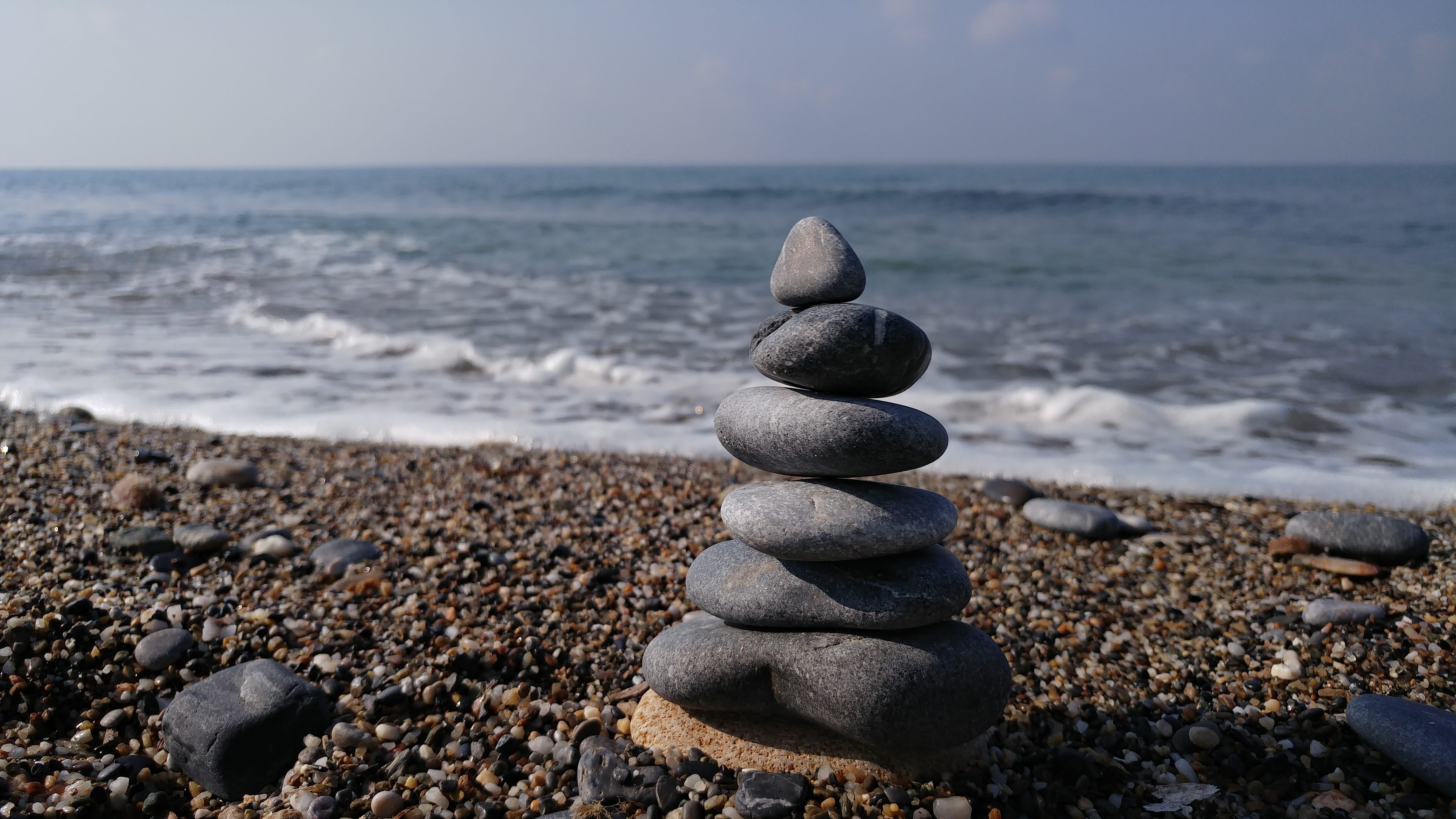 beach, stone, stability, sea, rock, land, stack, water, solid