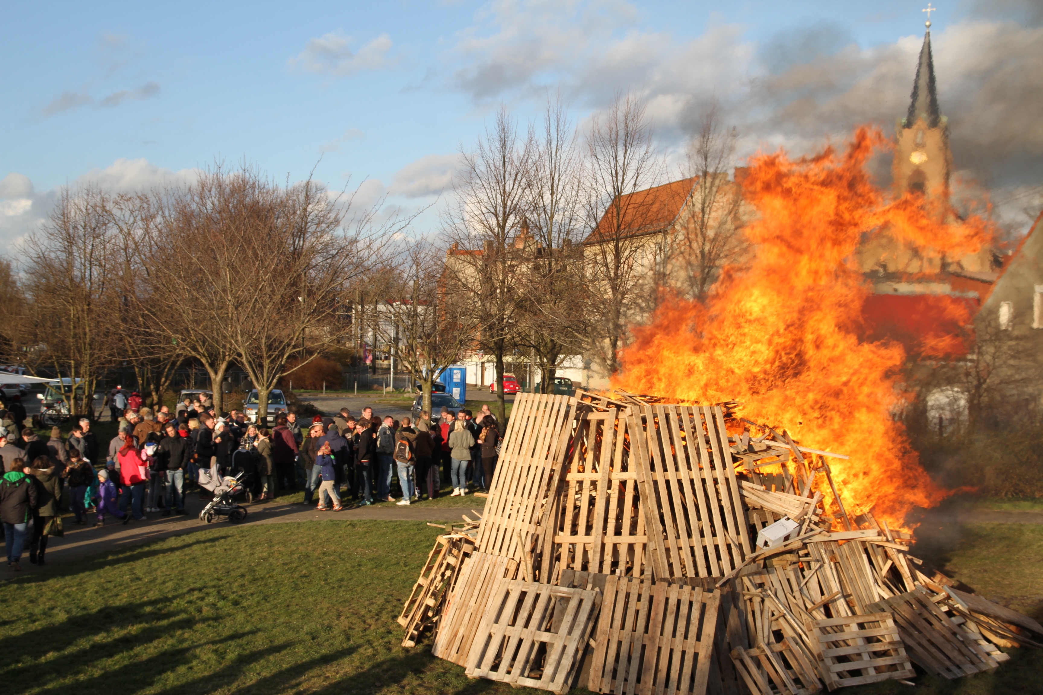 easter fire, flame, campfire, midsummer, heat, wood fire, group of people