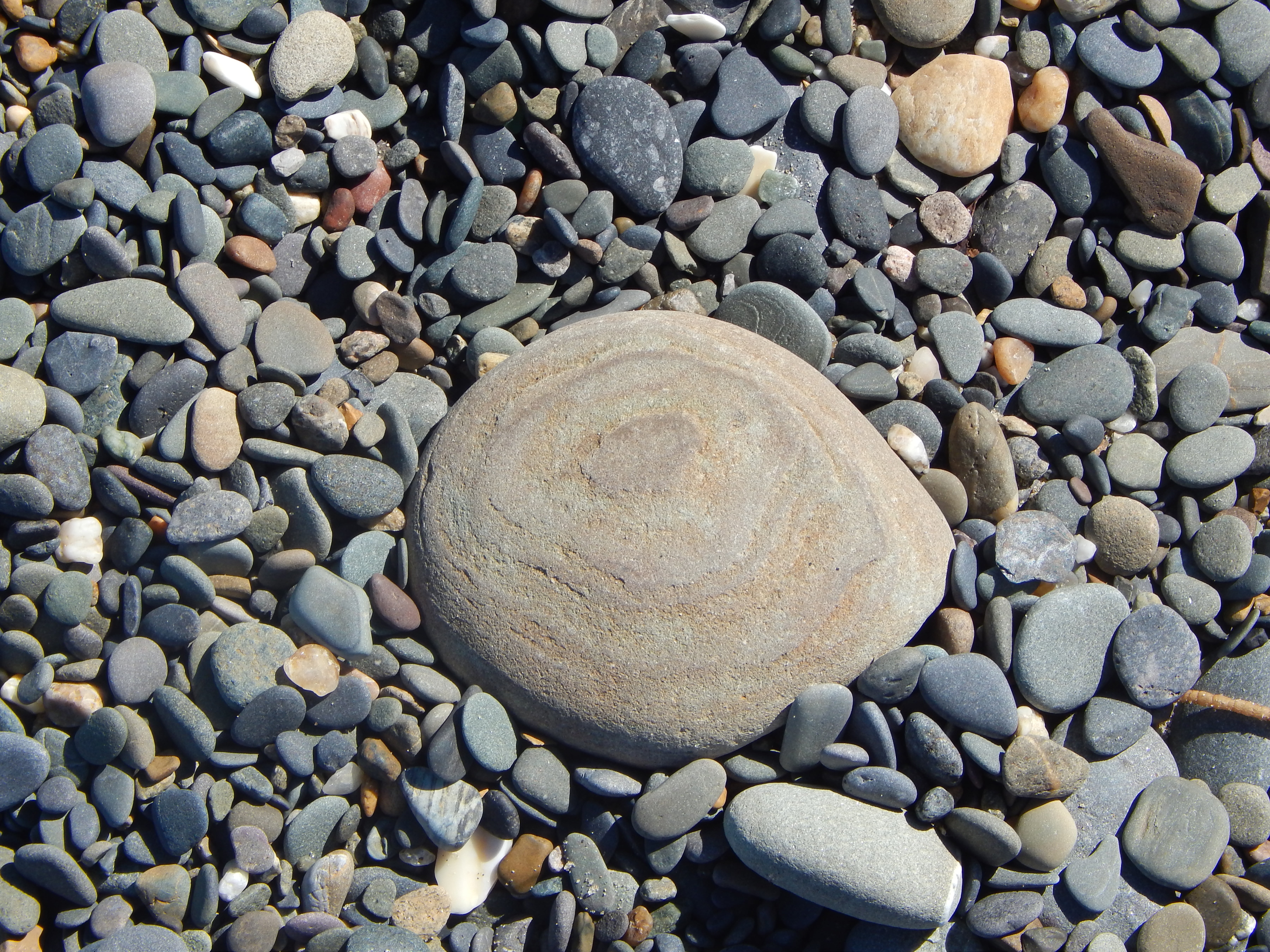 stone, grey, sea, plane, smooth, rock, beach, solid, stone - object