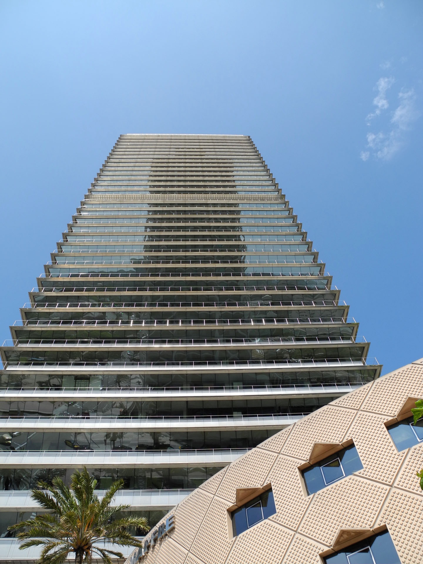skyscraper, facade, building, perspective, architecture, built structure