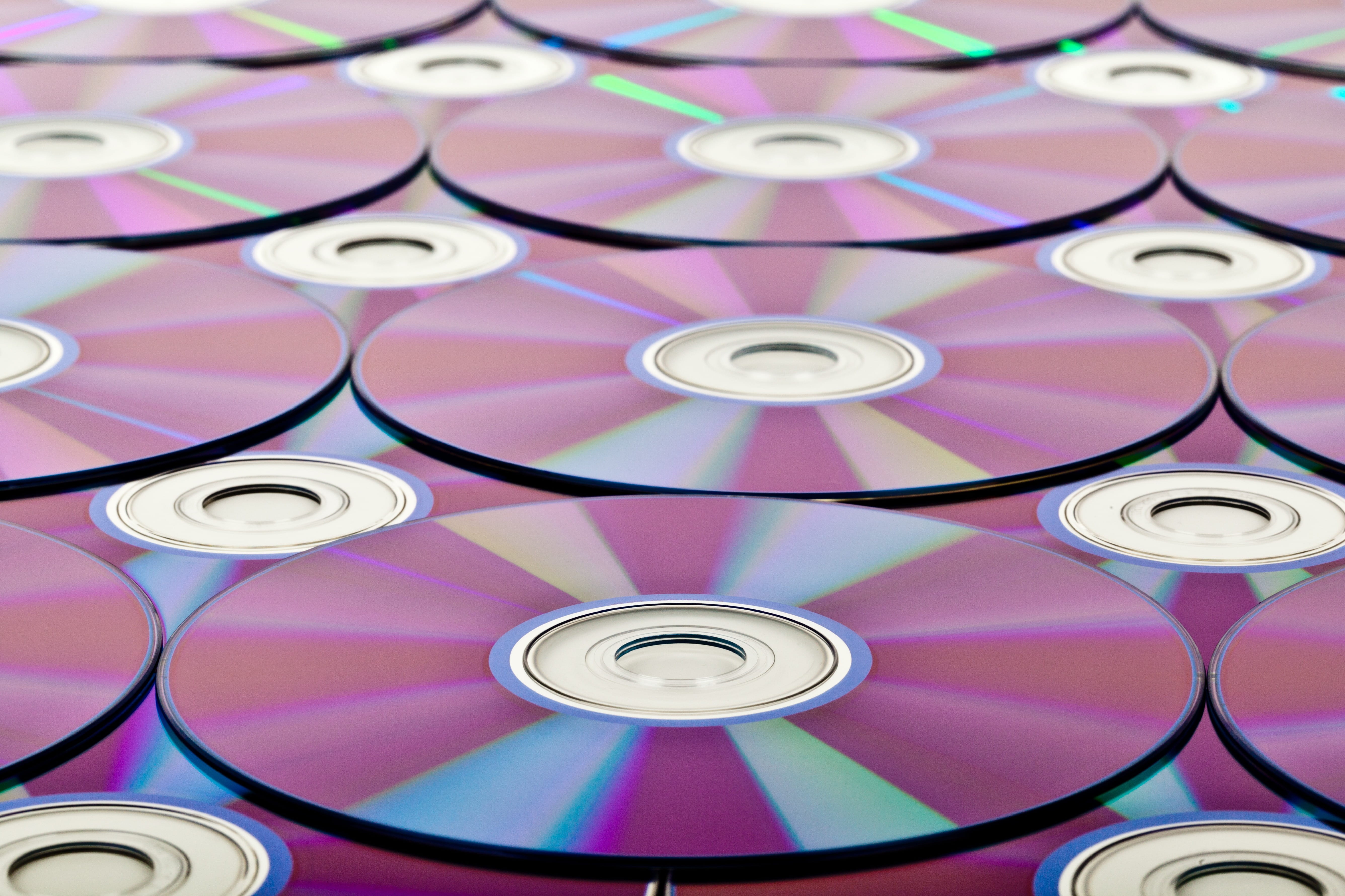 assorted CDs, background, blu-ray, blank, burn, circle, compact disc