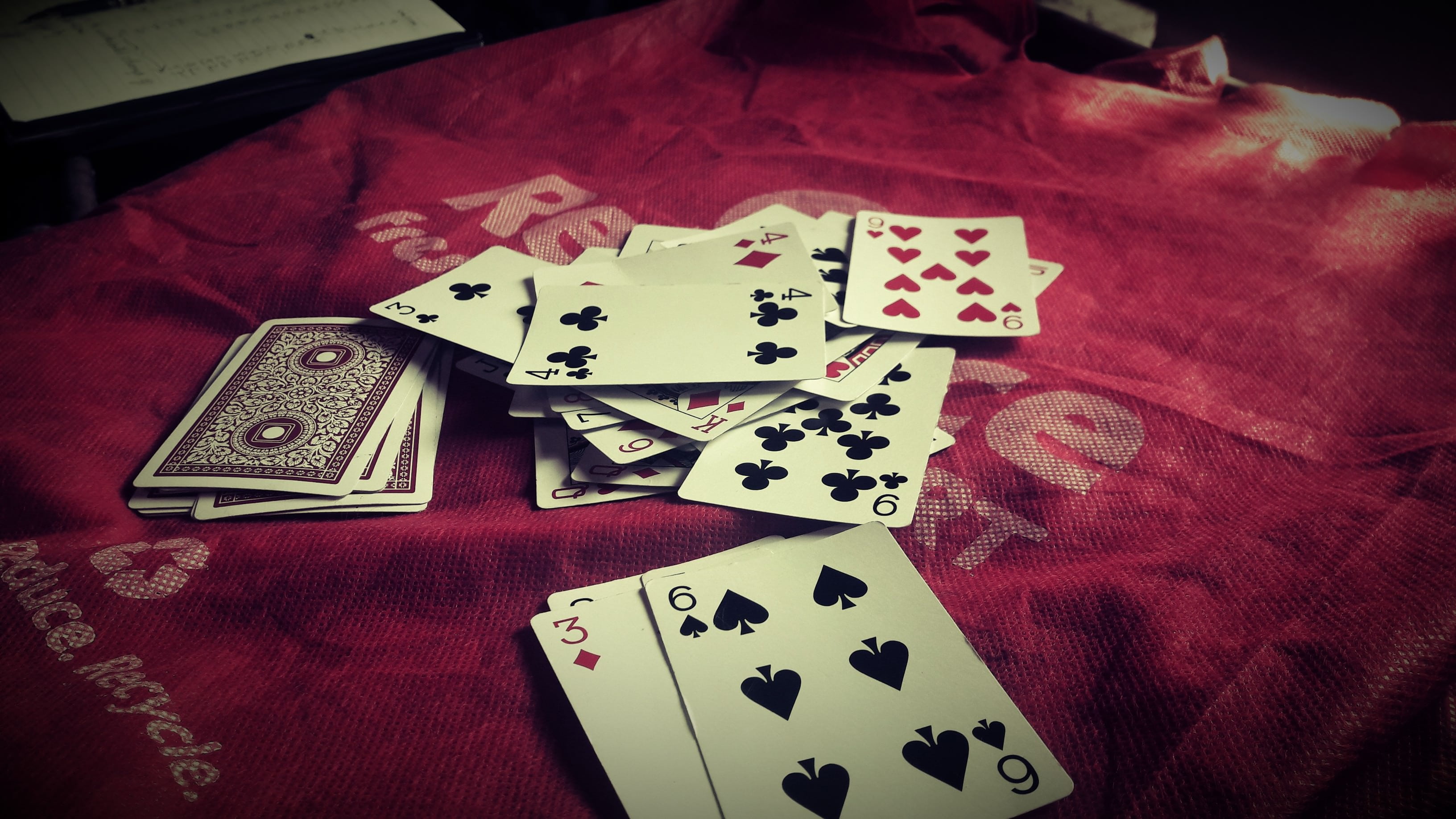 deck of playing cards, gamble, gambling, game, indoors, leisure