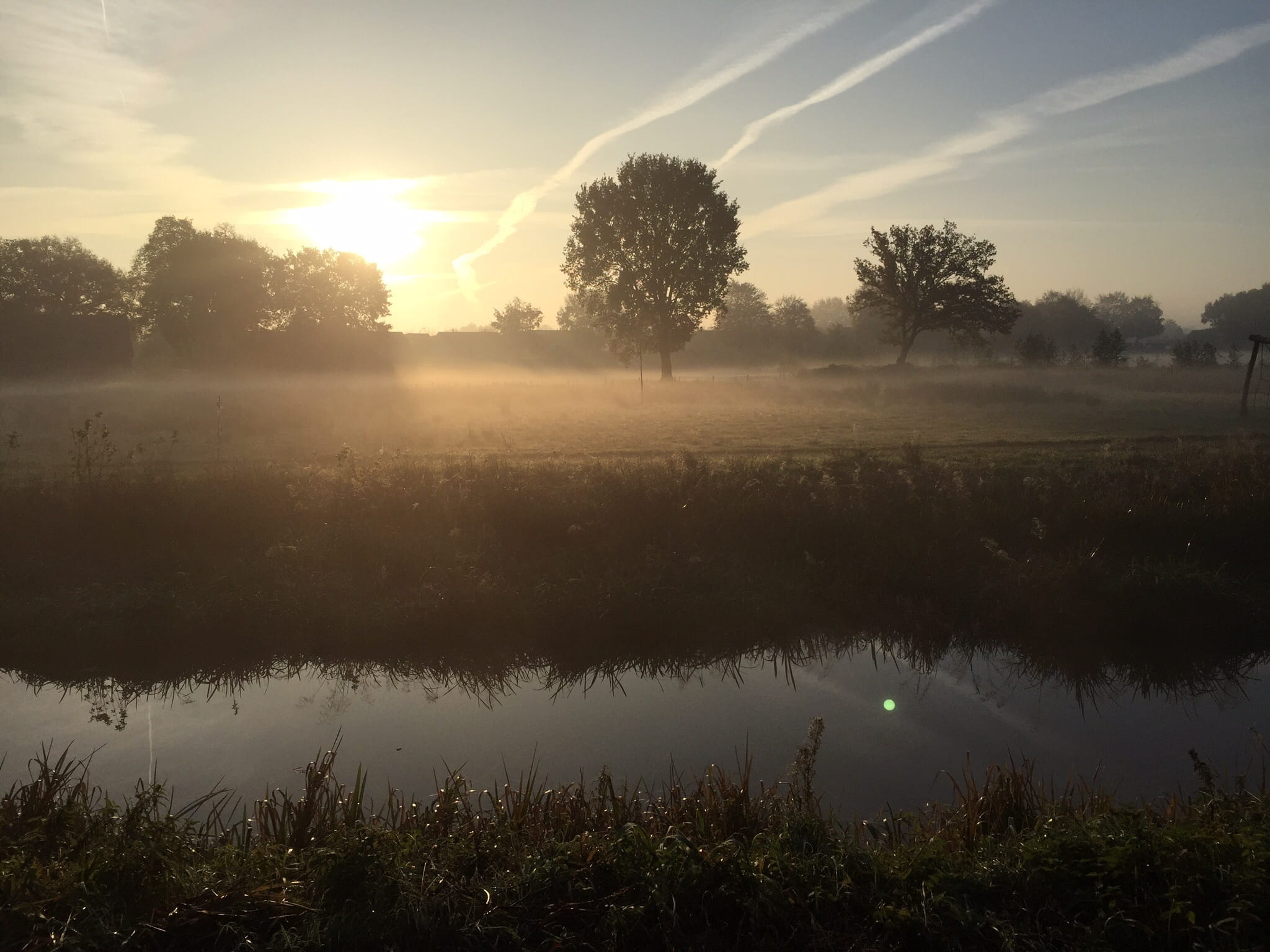 Landscape, Sun, Rises, Water, Trees, sun rises, reflection