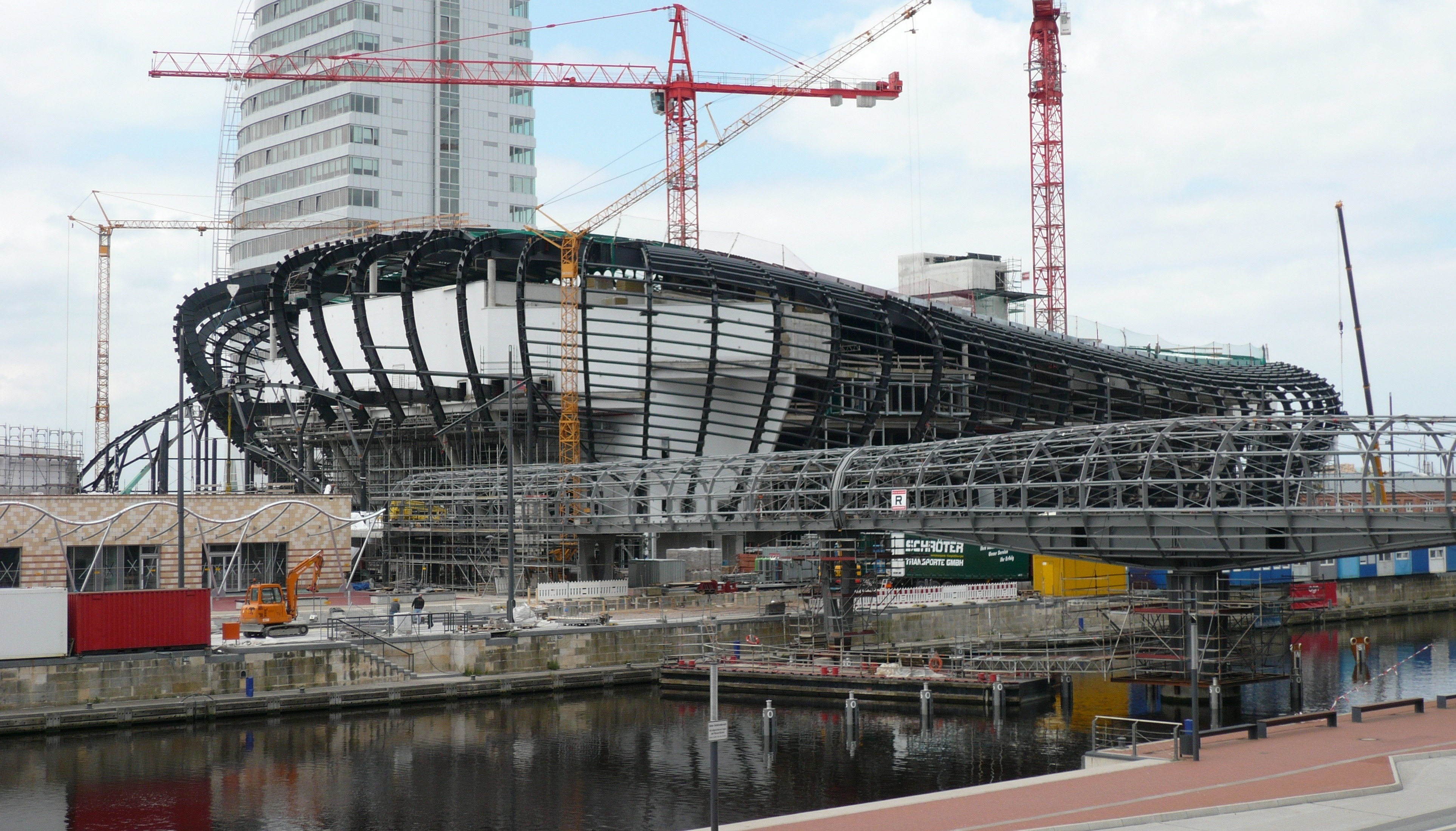 climatehouse, bremerhaven, architecture, shell, site, construction work