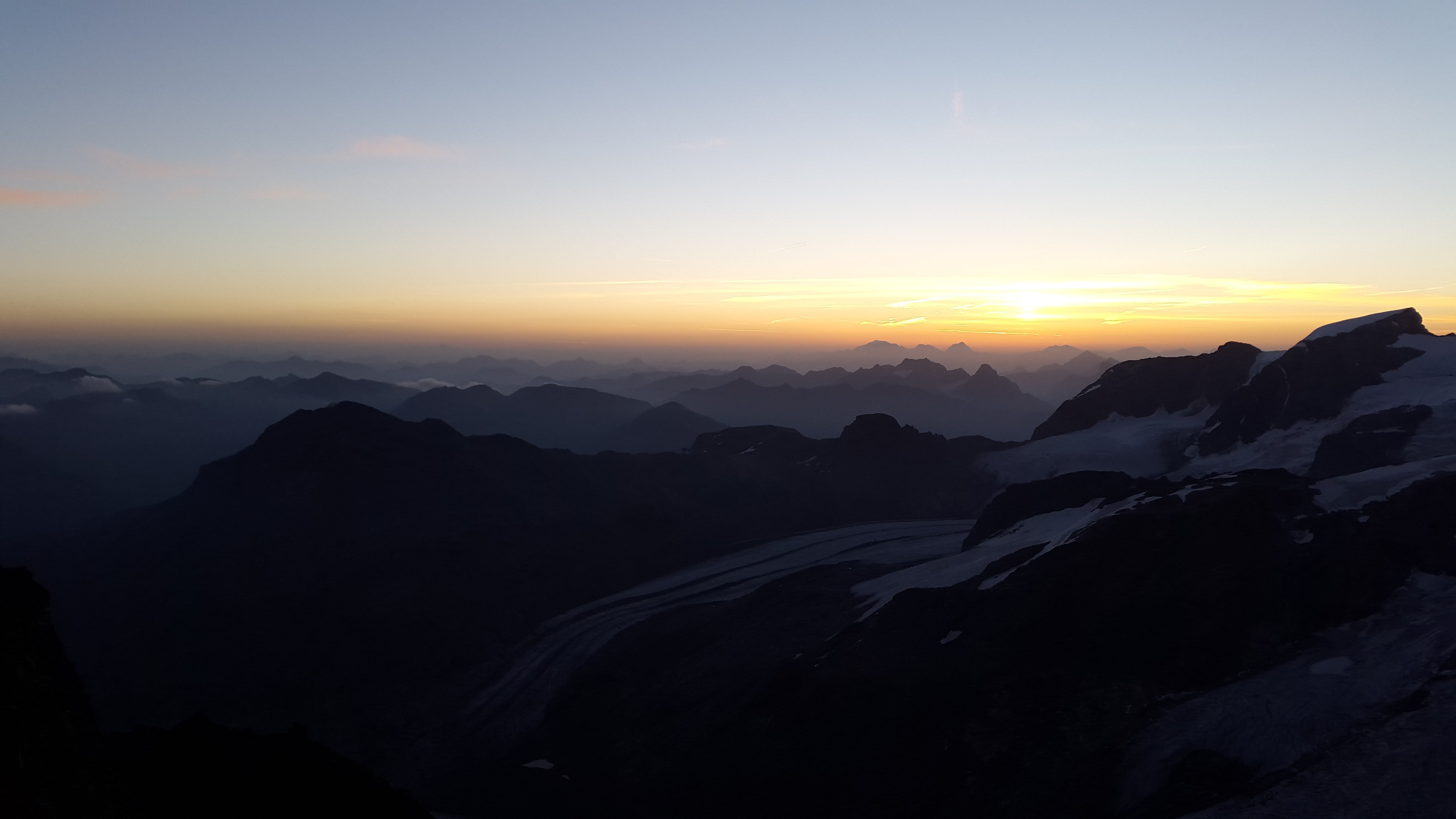 sunrise, alpine, summit, graubünden, switzerland, mountains