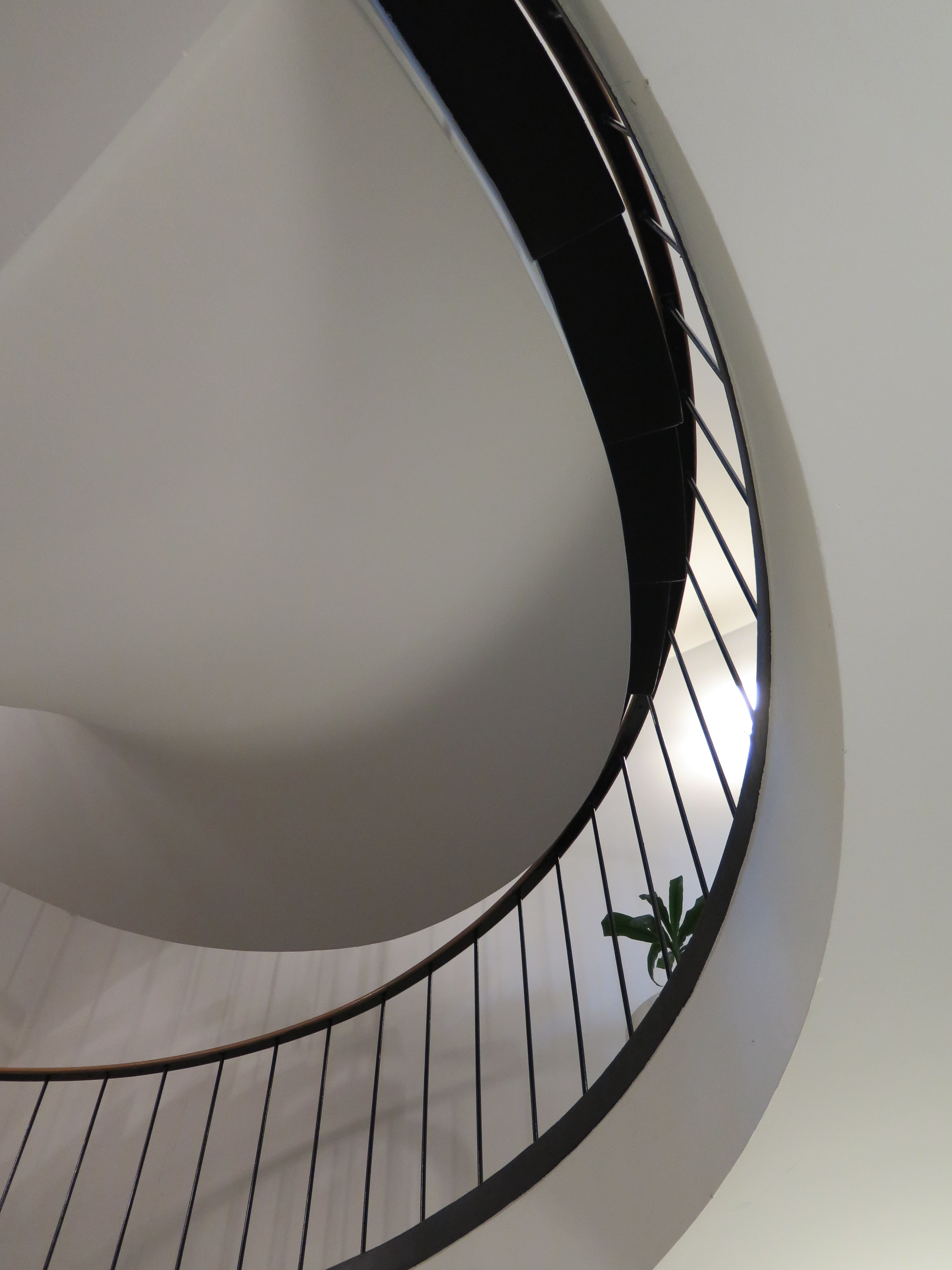 stairs, thread, railing, indoors, built structure, low angle view