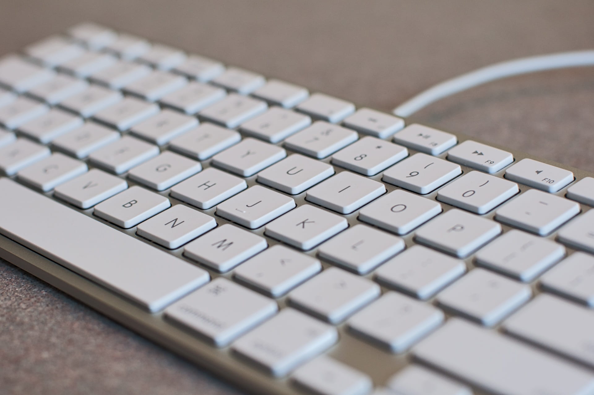 White Computer Keyboard, communication, cord, data, electronics