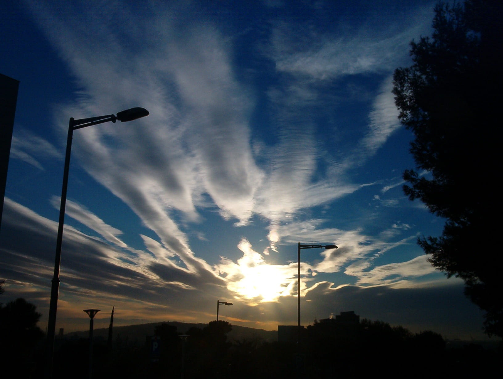 Clouds, Sun, Calm, Blue Sky, silhouette, sunset, cloud - sky